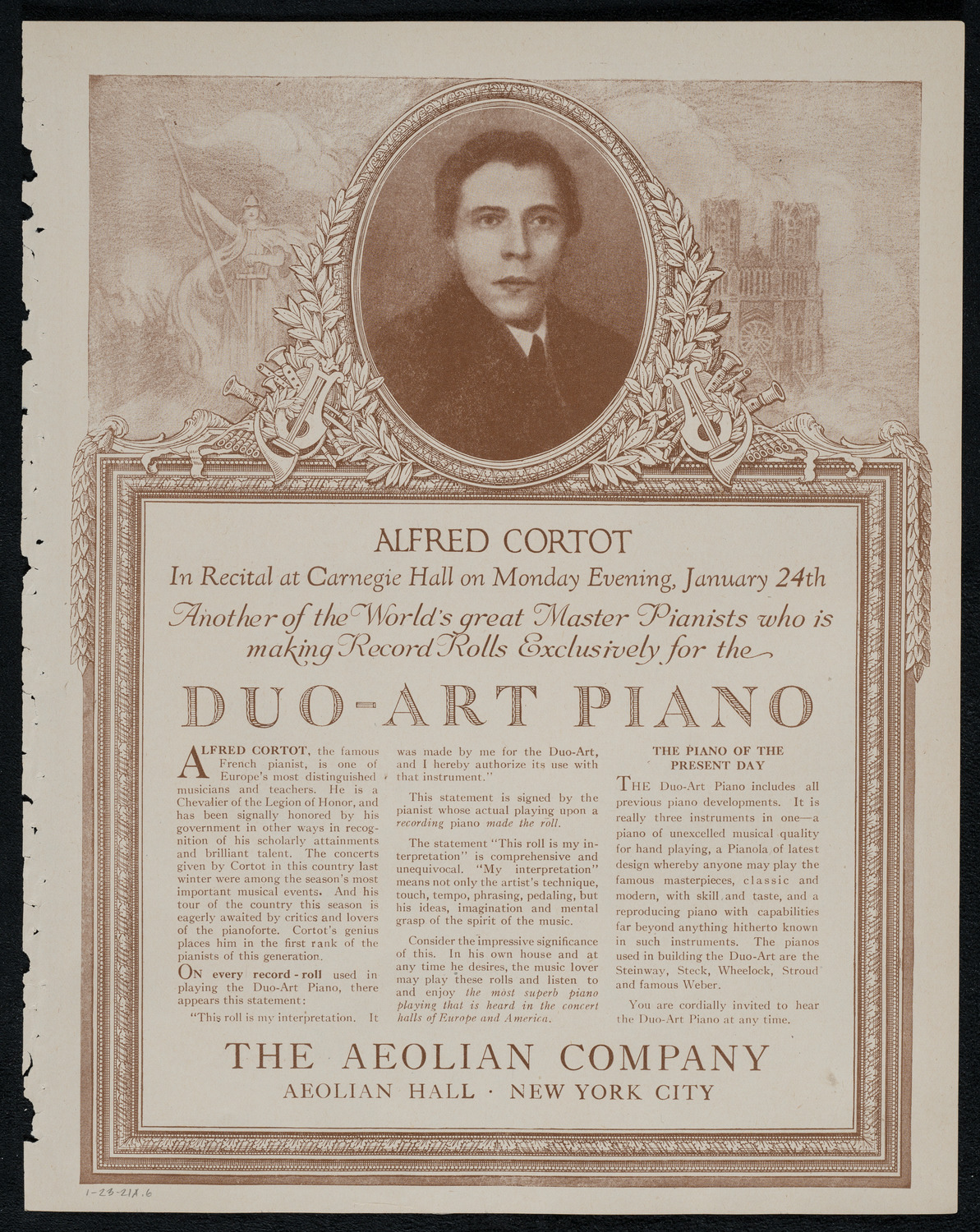 New York Philharmonic, January 23, 1921, program page 11