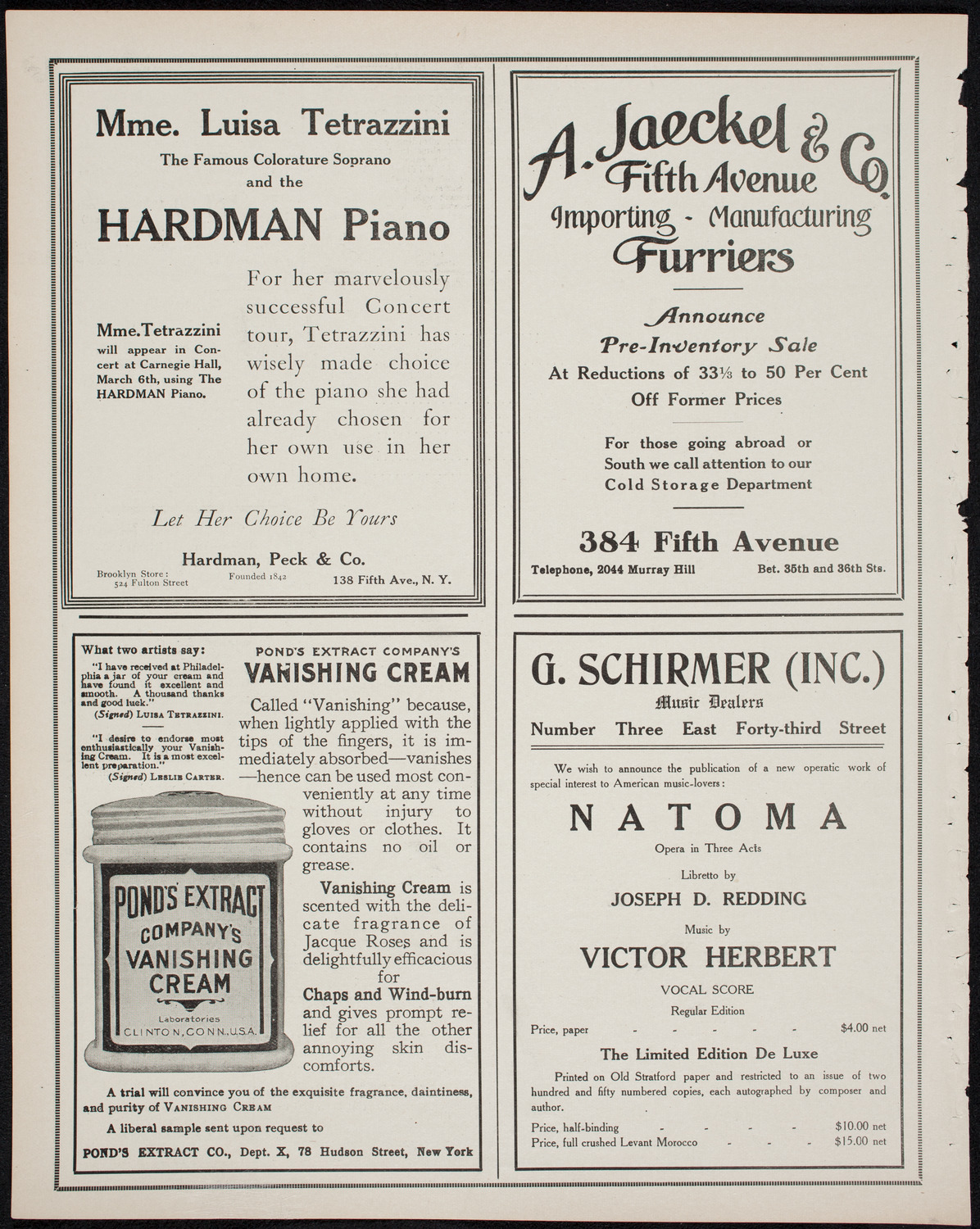 Isadora Duncan, Dancer, with the New York Symphony Orchestra, March 4, 1911, program page 8