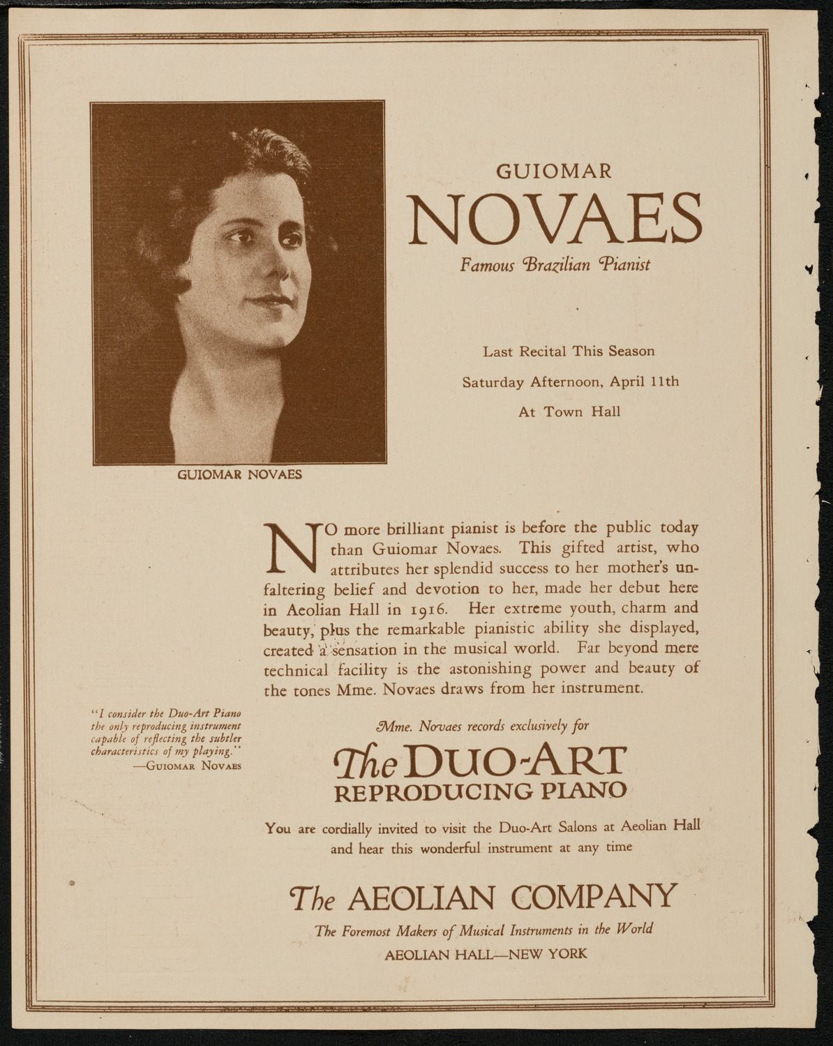 Benefit: Cathedral of St. John the Divine/ Film: U.S. Lawn Tennis Association, April 6, 1925, program page 2