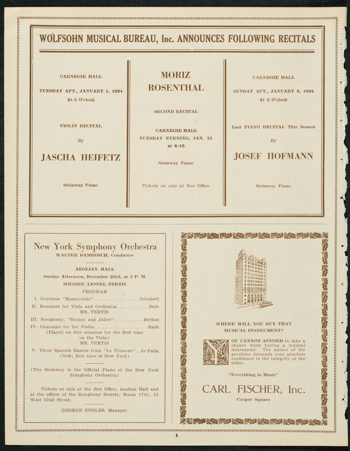 Symphony Concert for Young People, December 15, 1923, program page 8