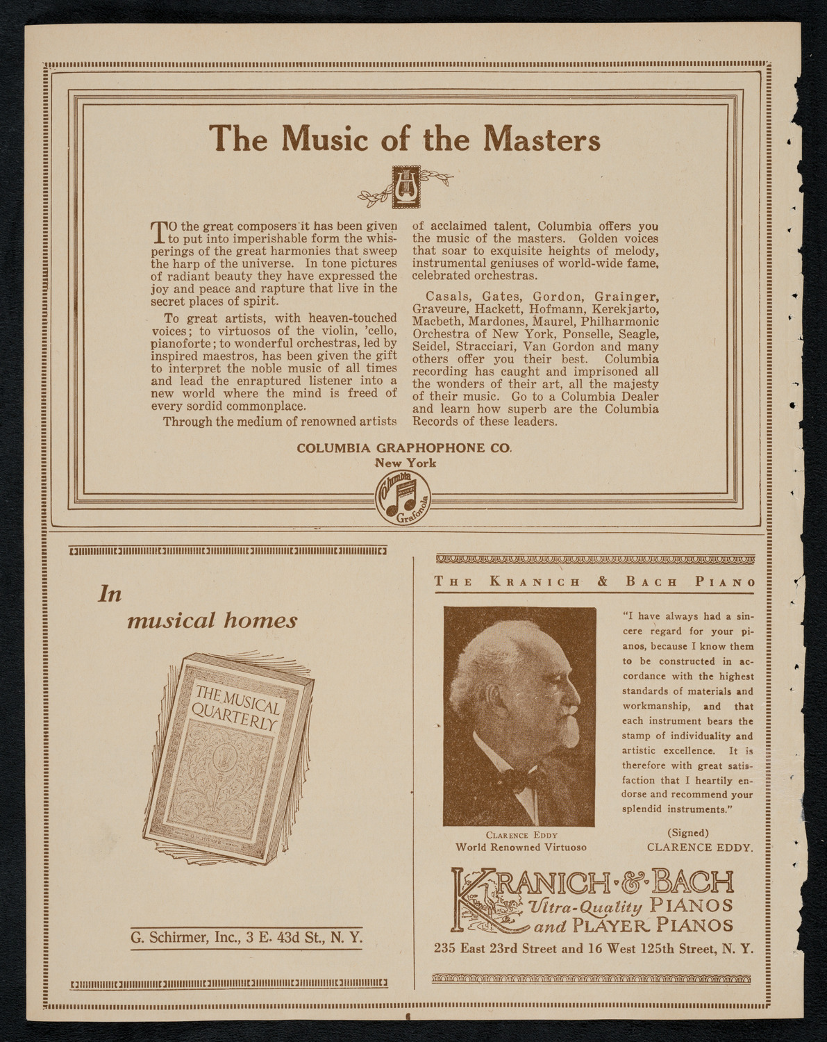 Benno Moiseiwitsch, Piano, March 10, 1923, program page 6