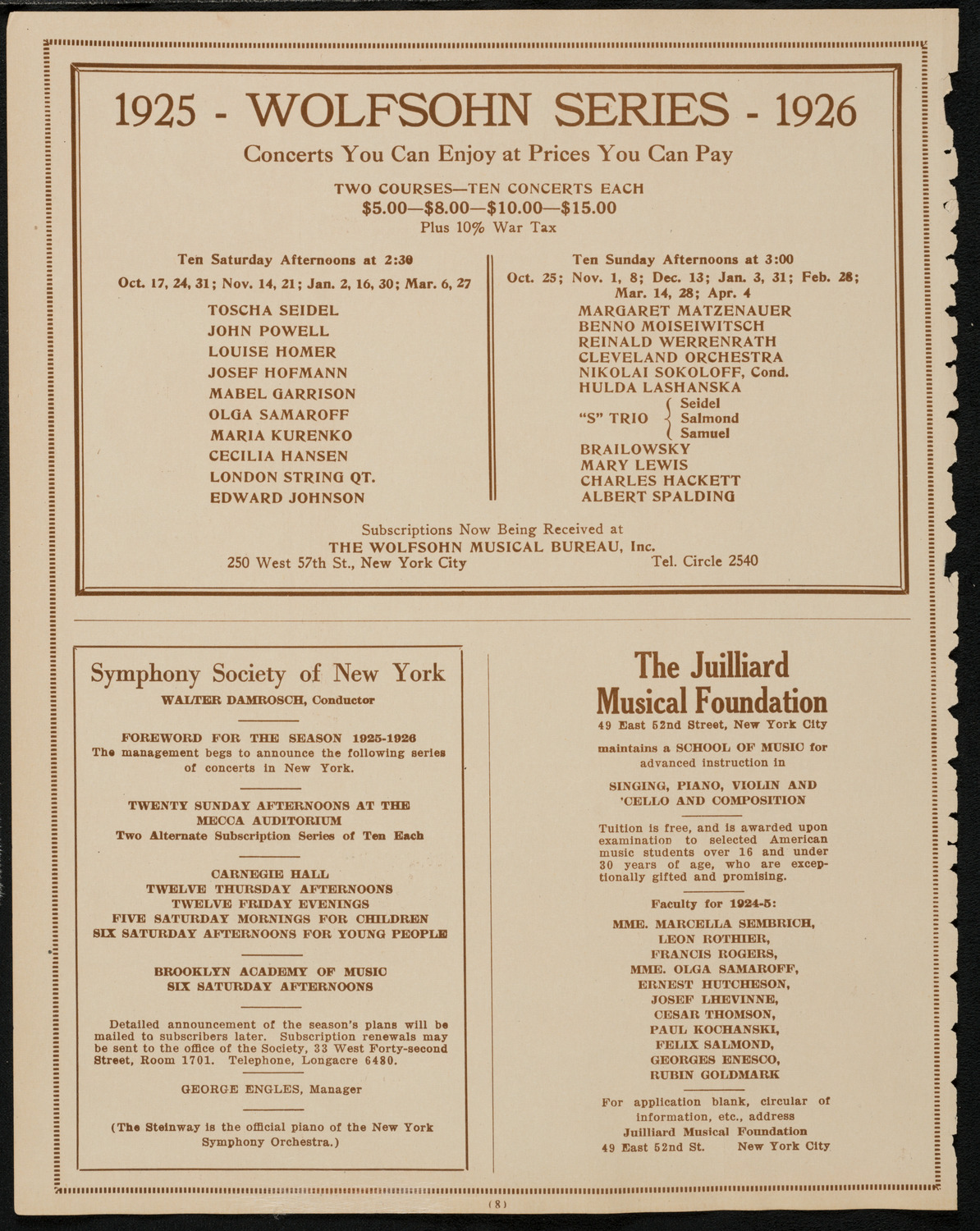 Kriens Symphony Club, May 23, 1925, program page 8