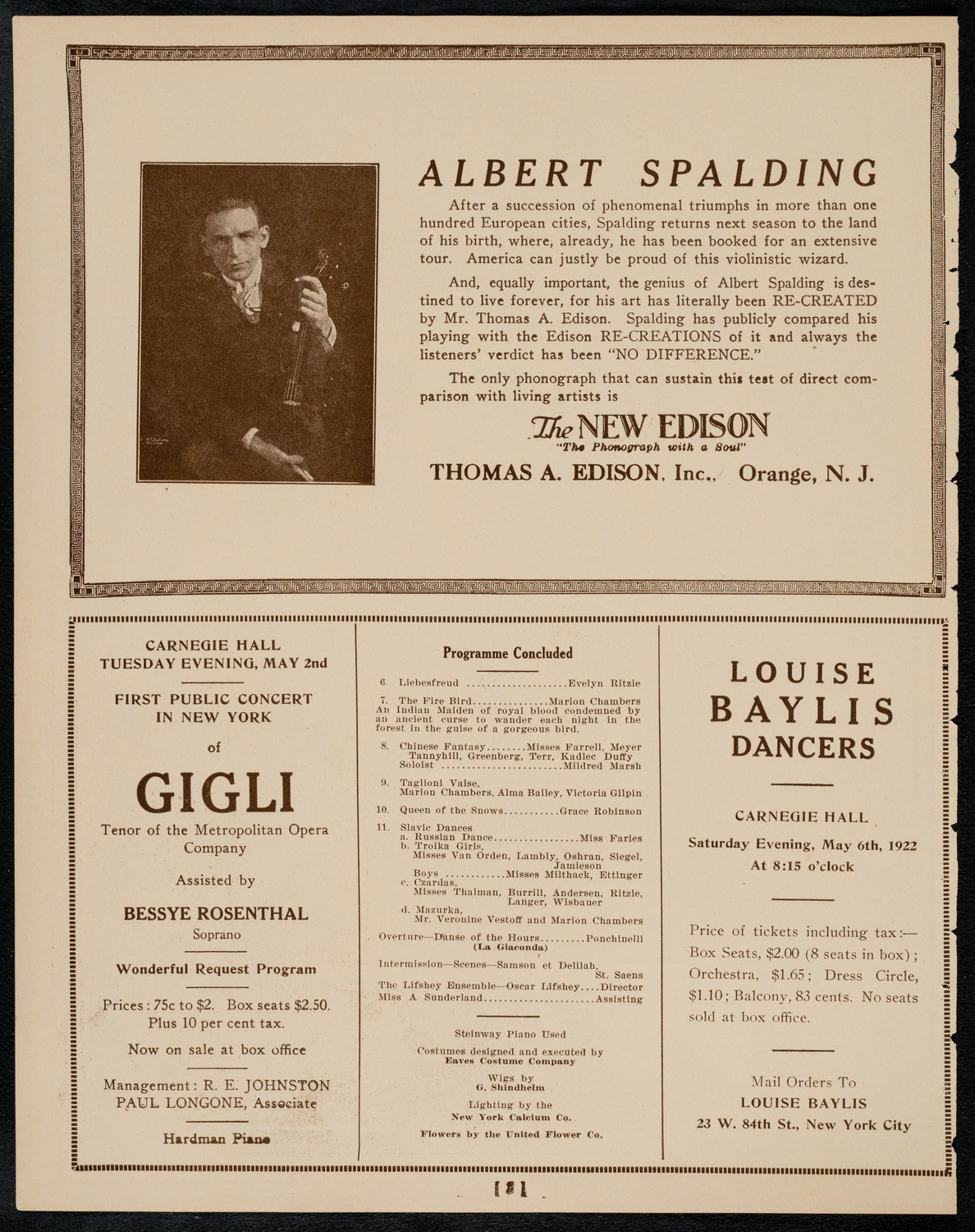 Vestoff-Serova School of Dancing, April 22, 1922, program page 2