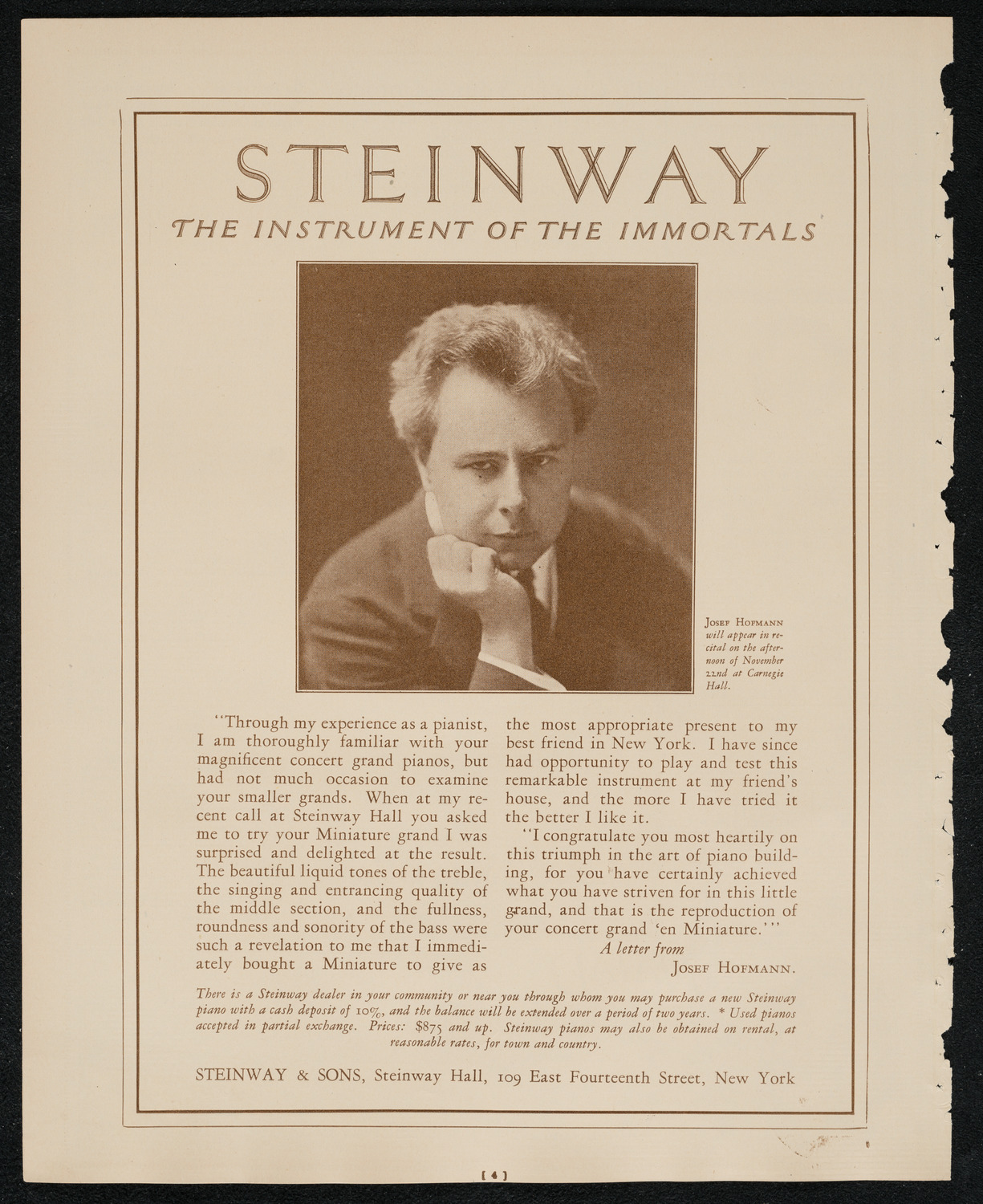 New York Symphony Orchestra, November 21, 1924, program page 4