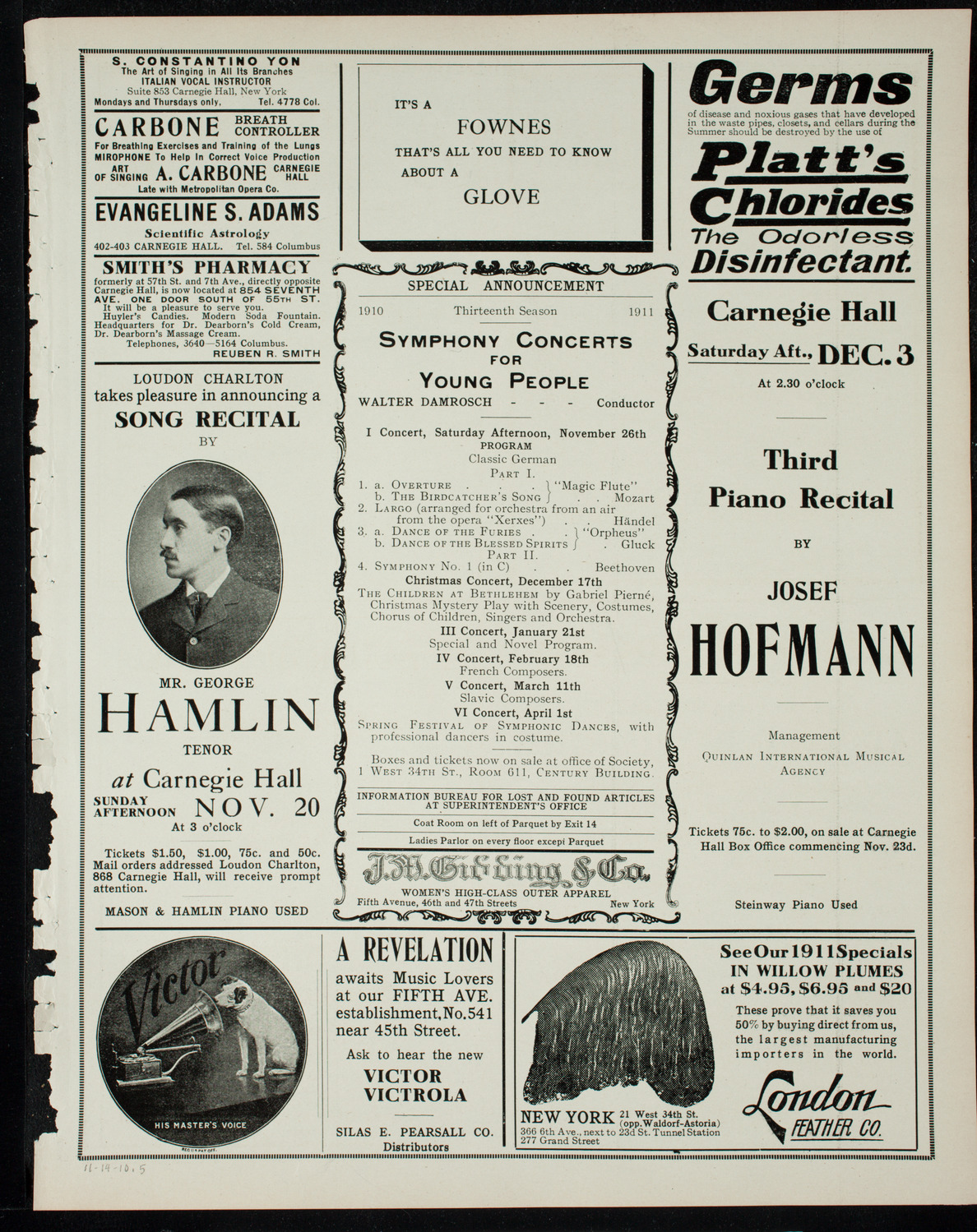 Elmendorf Lecture: London, November 14, 1910, program page 9