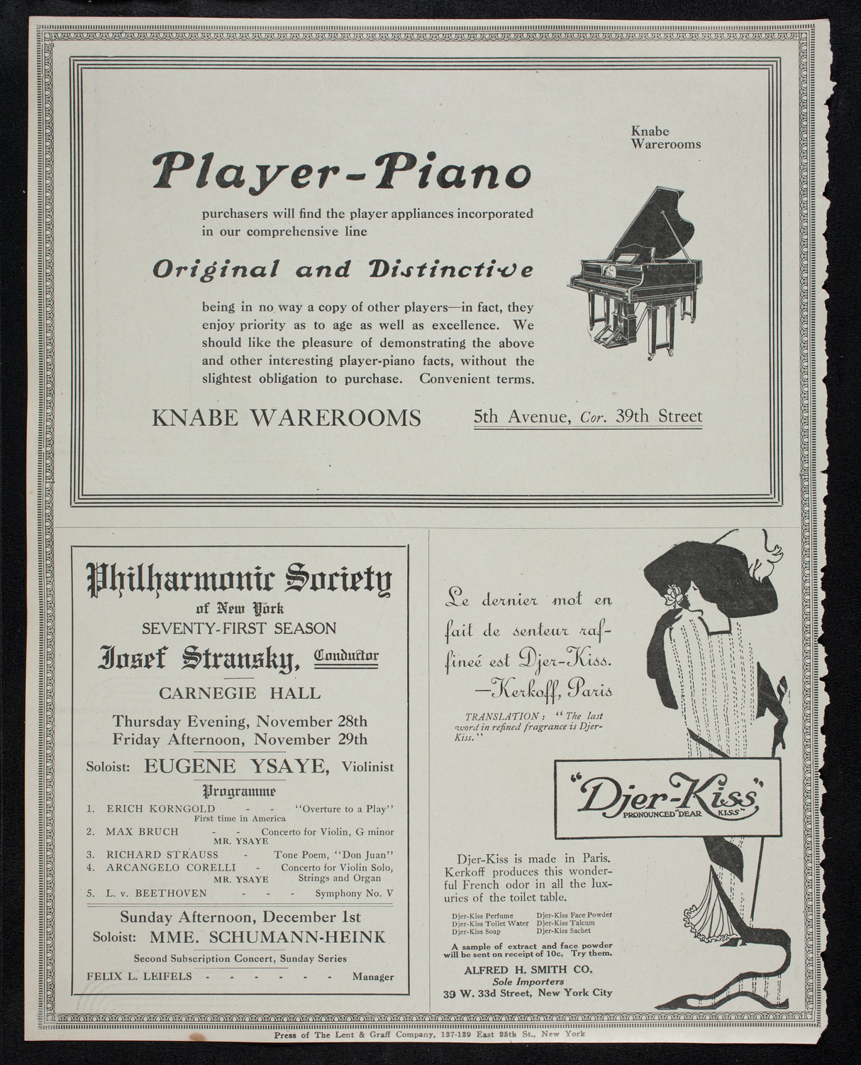 Leopold Godowsky, Piano, November 27, 1912, program page 12