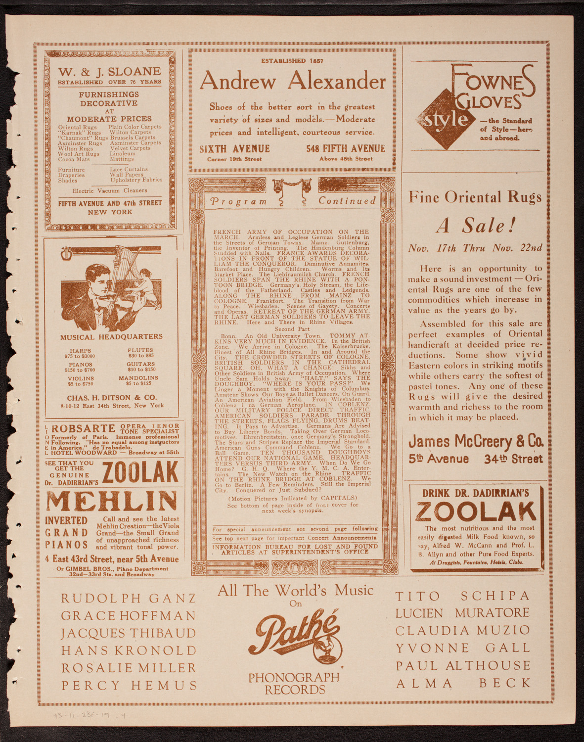 Newman Traveltalks: Occupied Germany, November 23, 1919, program page 7