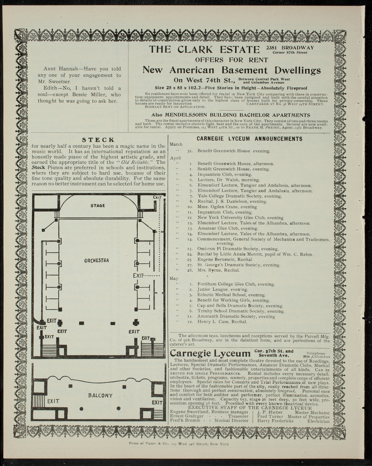Elmendorf Lecture: Tangier and Andalusia, March 31, 1905, program page 4