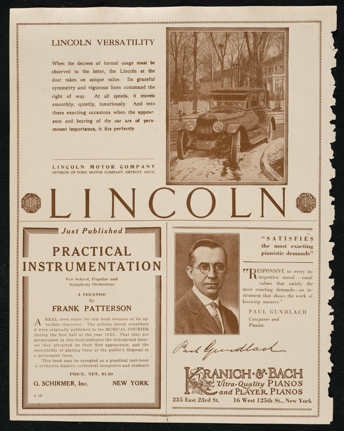 Freiheit Gesang Verein, February 23, 1924, program page 6