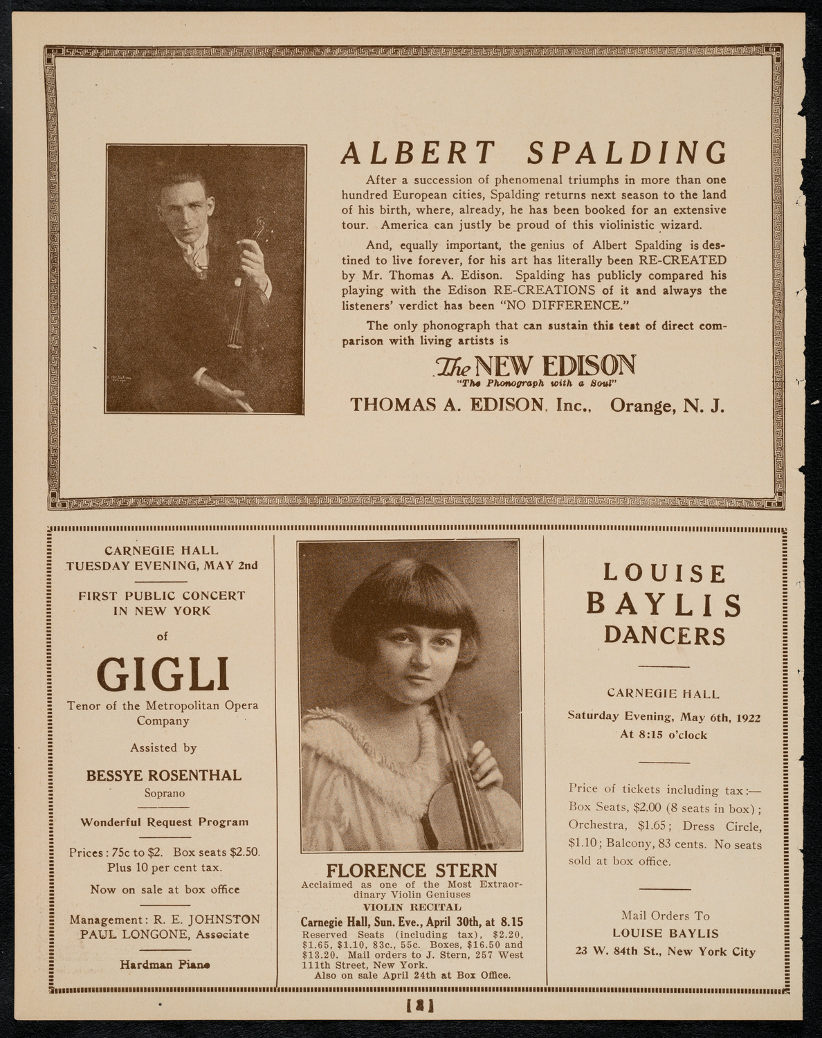 Benefit: St.Andrew's One Cent Coffee Stand Society, April 27, 1922, program page 2