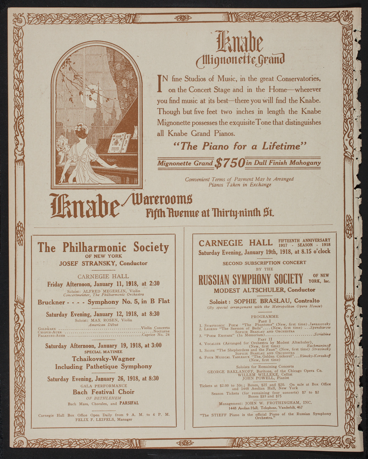 Boston Symphony Orchestra, January 10, 1918, program page 12