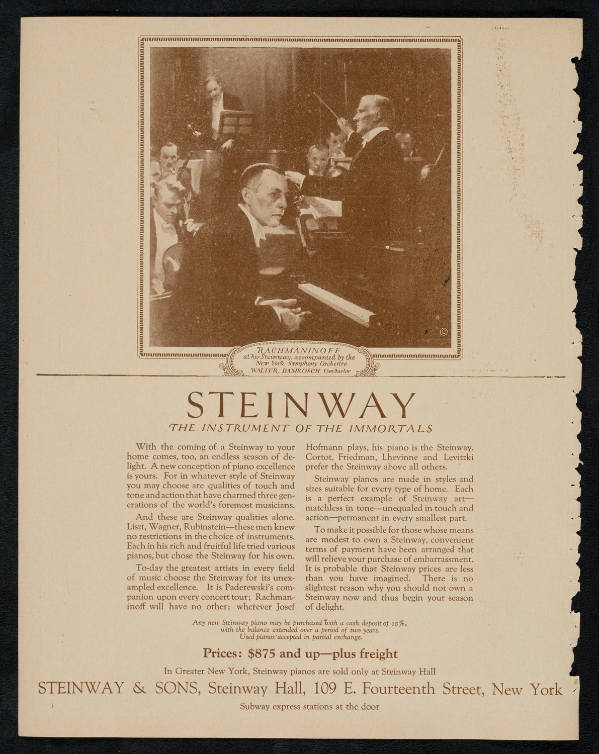 New York Symphony Orchestra, March 1, 1923, program page 4
