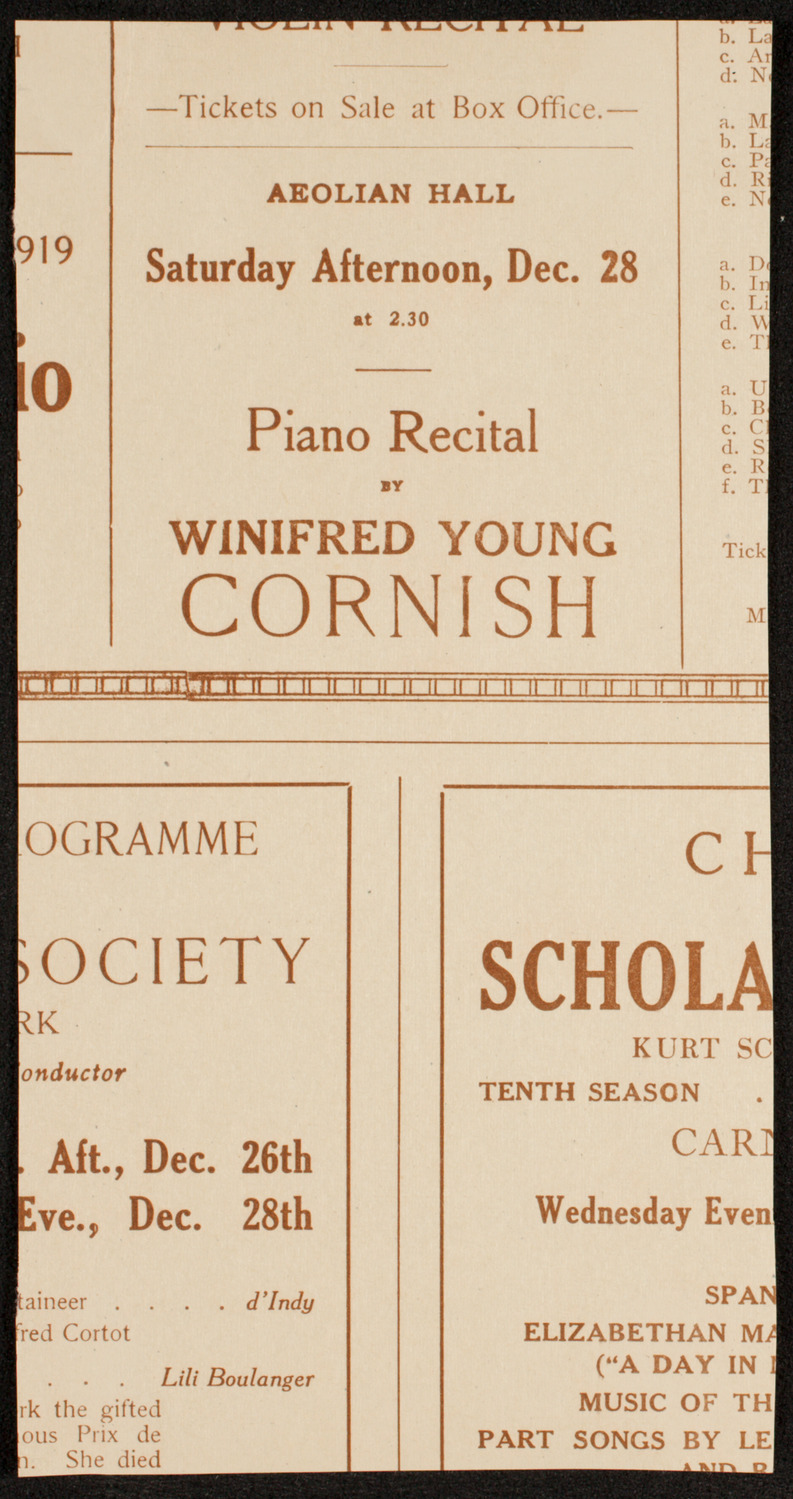 Symphony Concert for Young People, December 14, 1918, program page 4