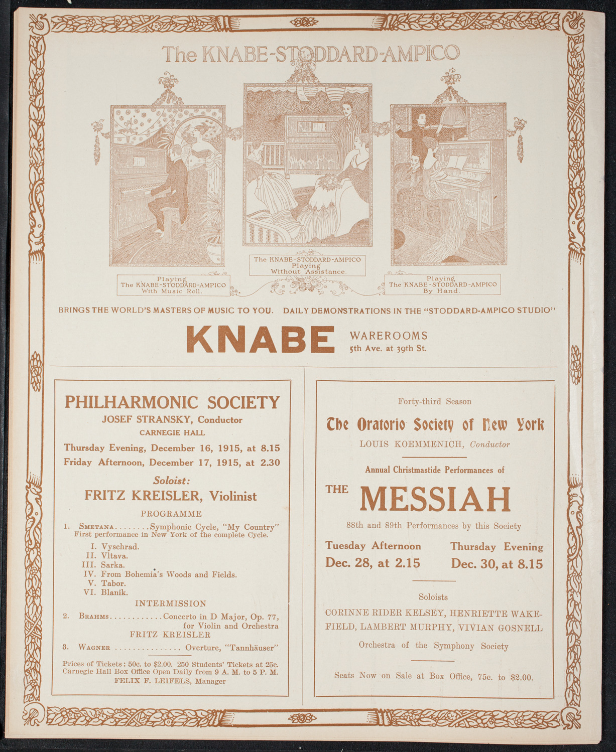 Musical Art Society of New York, December 14, 1915, program page 12