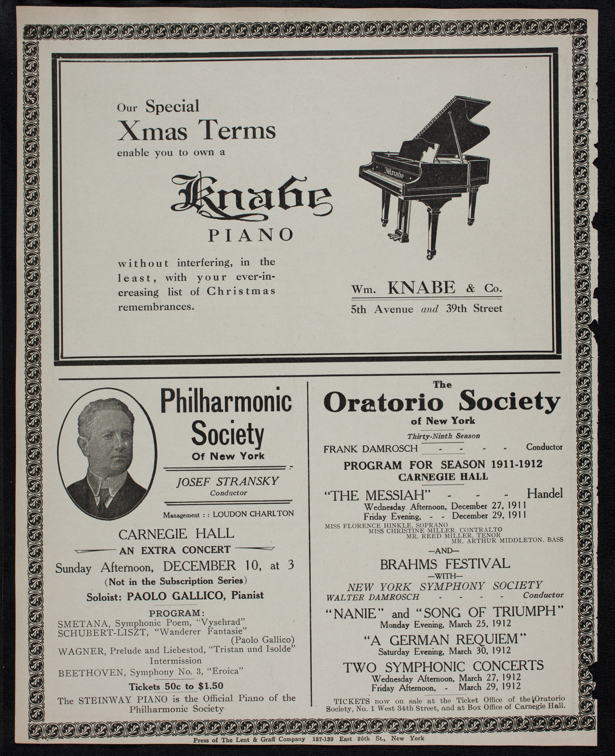 Boston Symphony Orchestra, December 9, 1911, program page 12