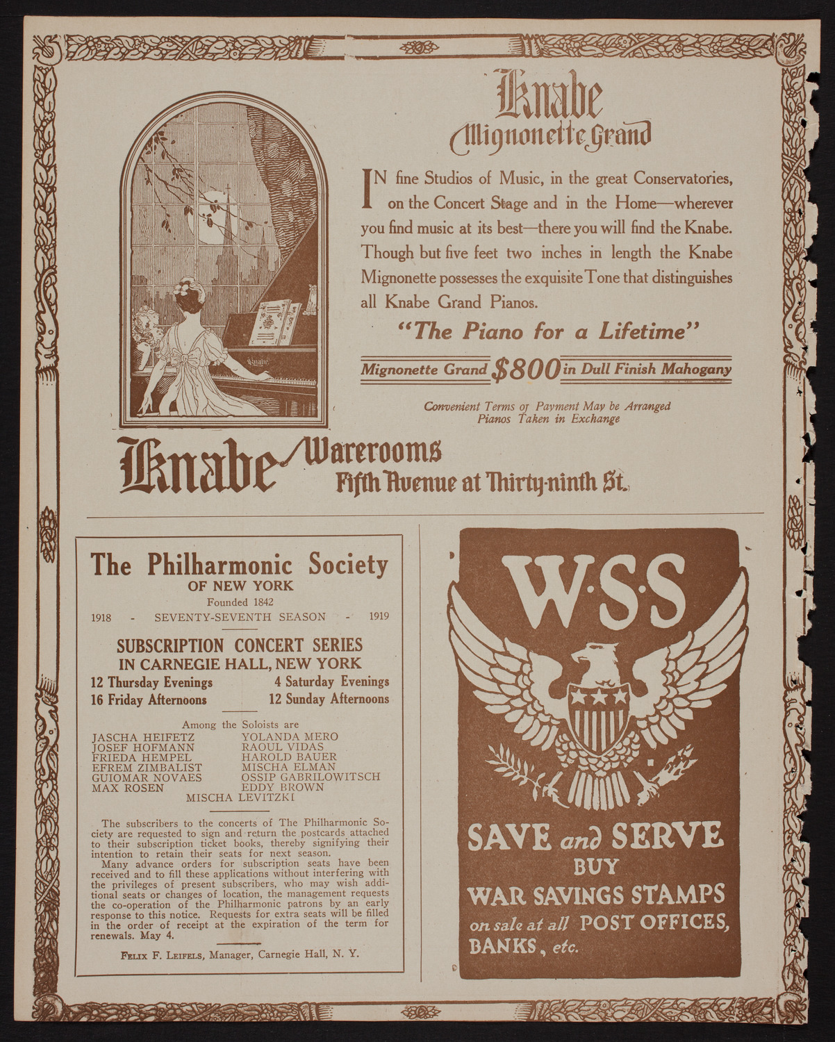 Schola Cantorum of New York, April 9, 1918, program page 12
