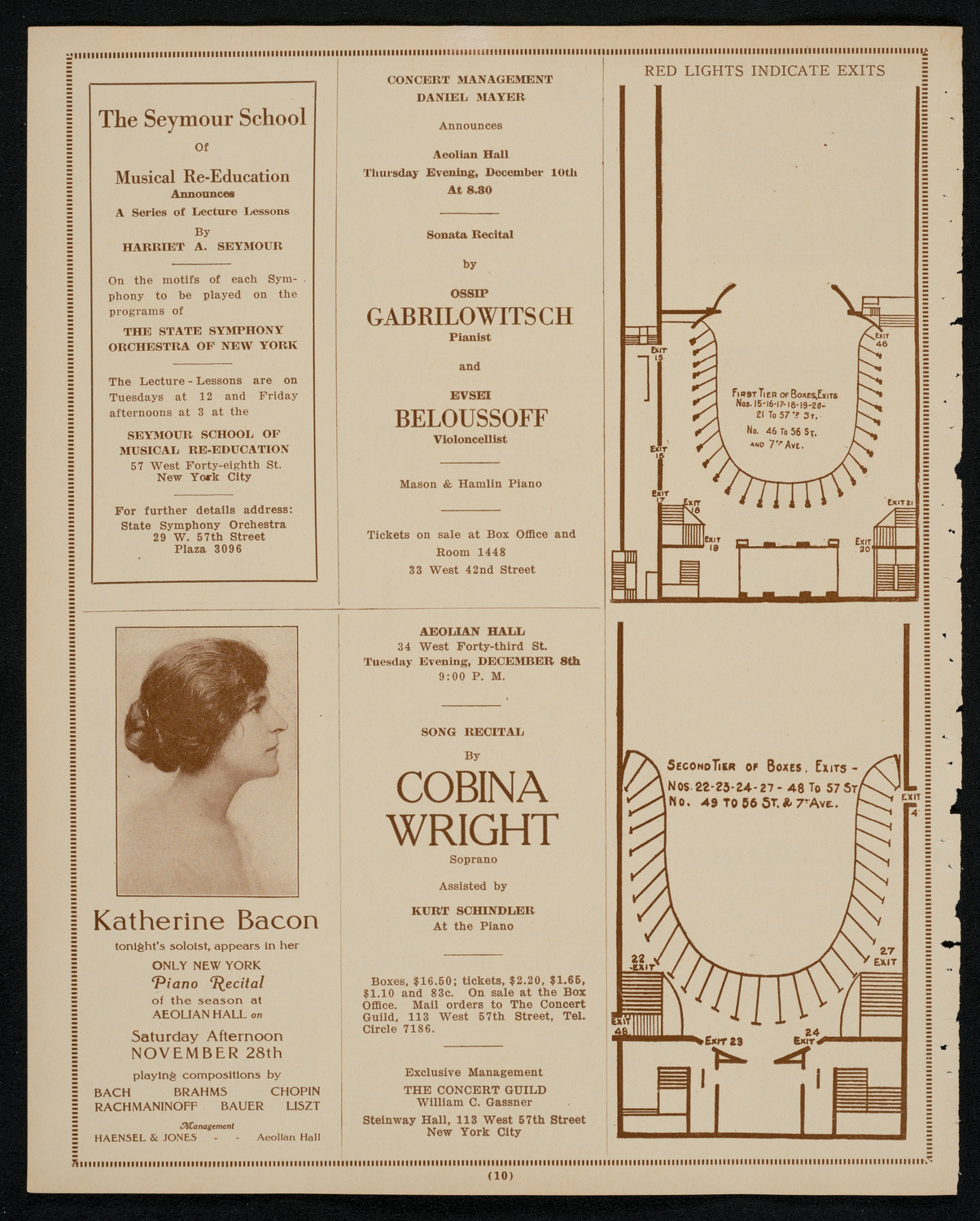 Ernest Hutcheson, Piano, November 24, 1925, program page 10