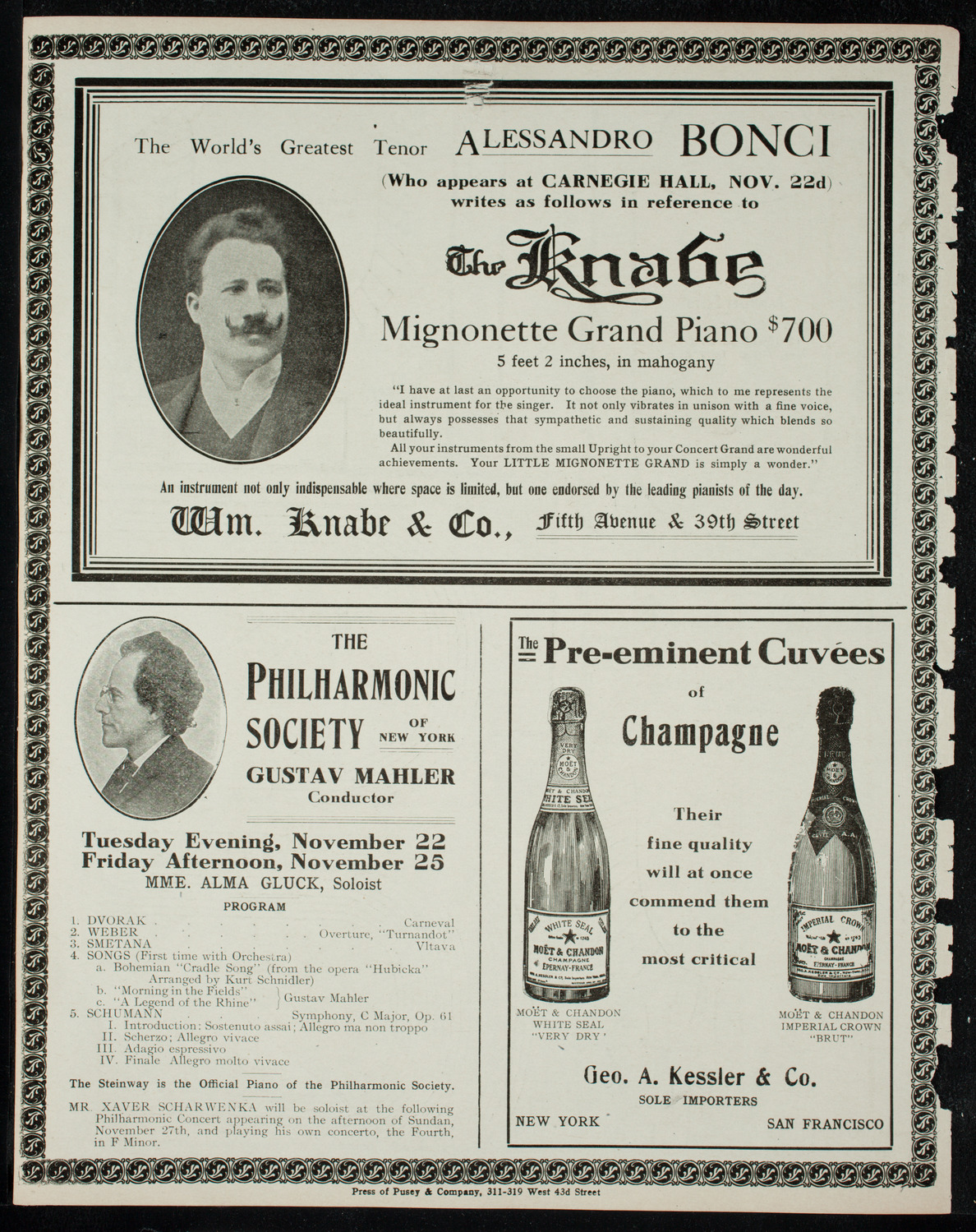 New York Philharmonic, November 15, 1910, program page 12