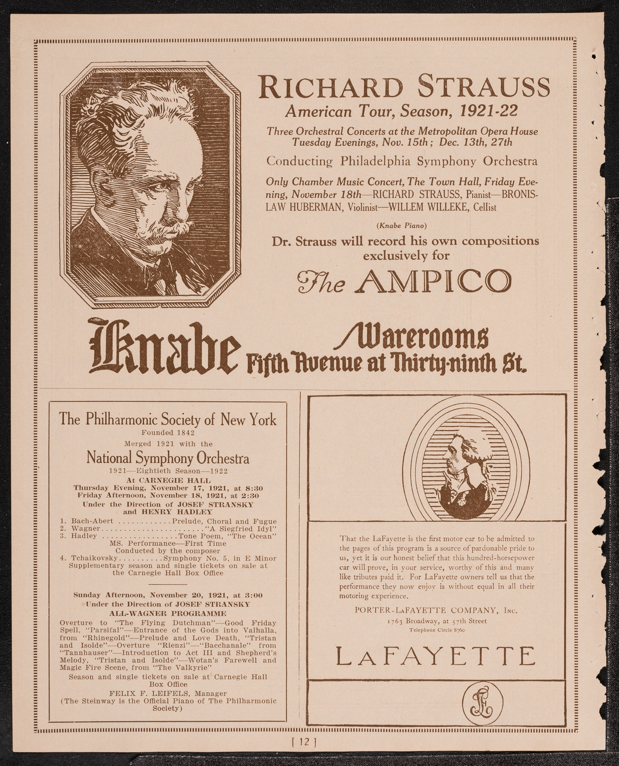 Reinald Werrenrath, Baritone, November 13, 1921, program page 12