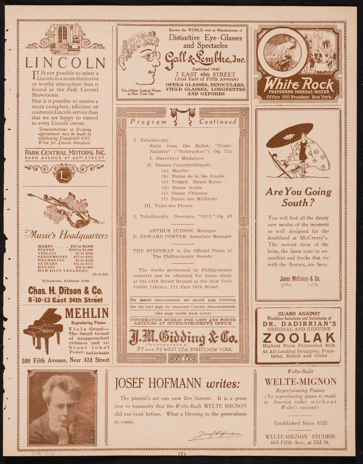 New York Philharmonic Students' Concert, February 4, 1925, program page 7