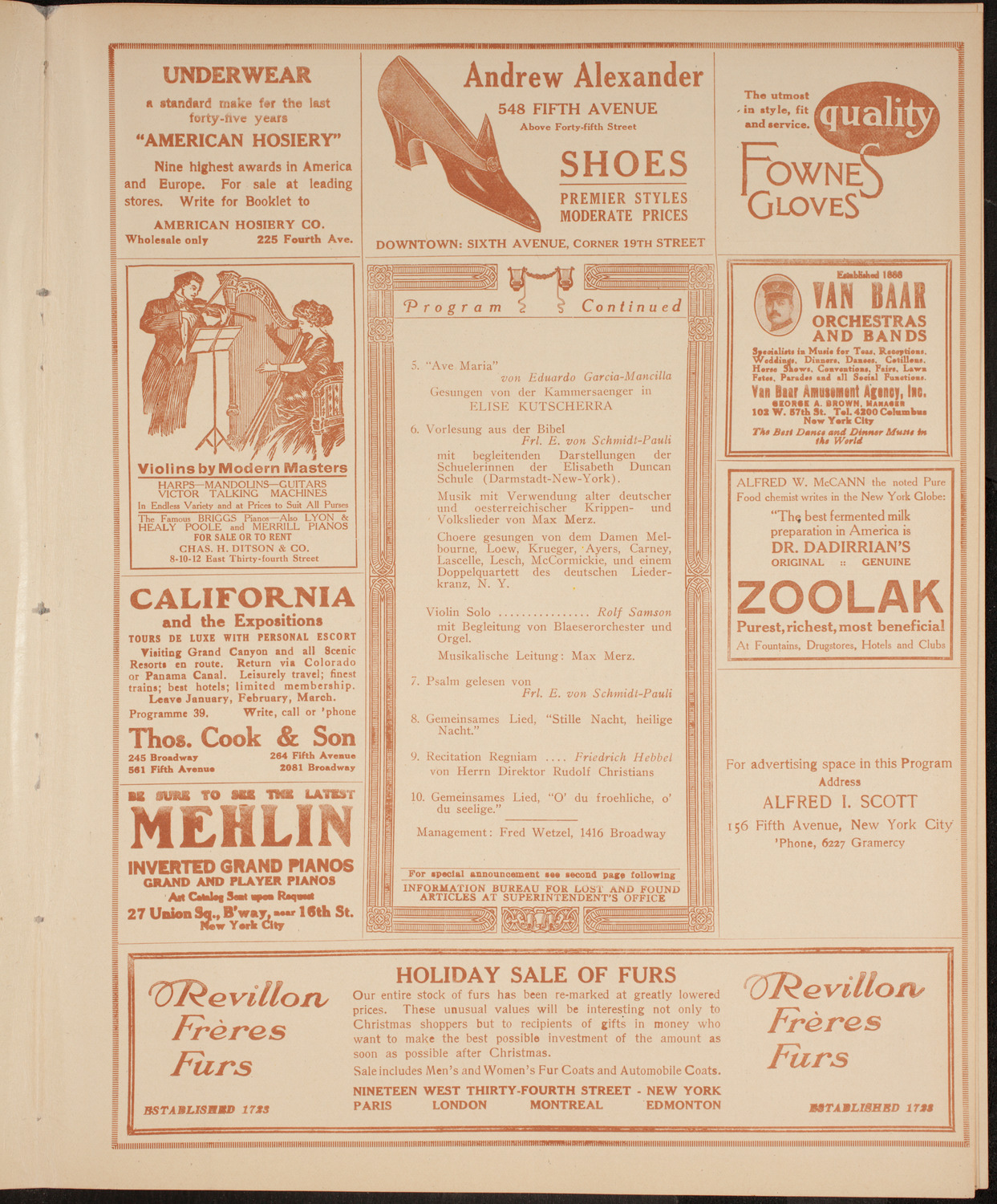 German Christmas Festival, December 21, 1914, program page 7