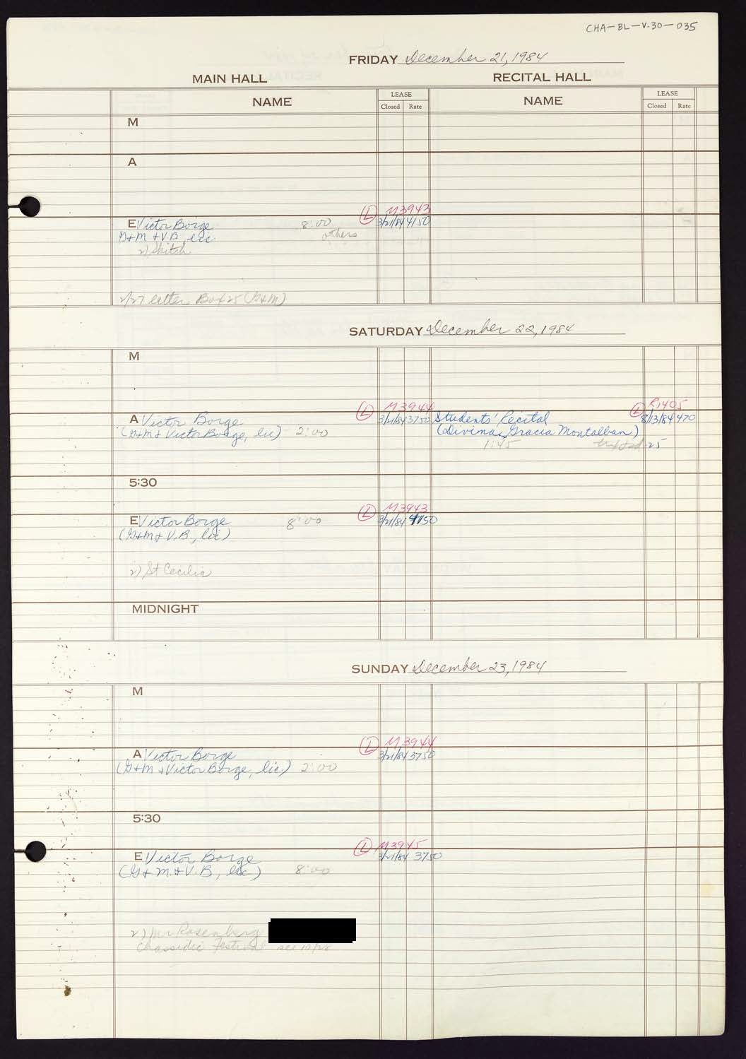 Carnegie Hall Booking Ledger, volume 30, page 35