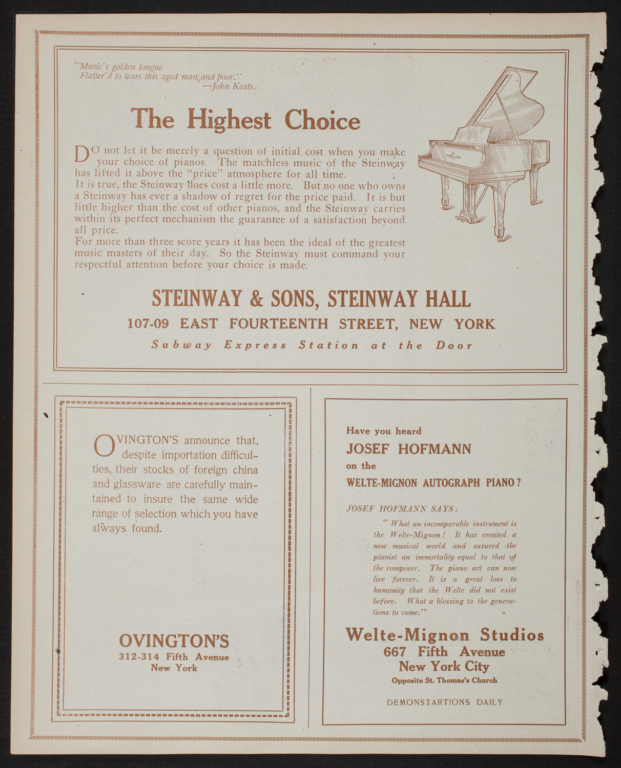 New York Philharmonic, February 17, 1918, program page 4