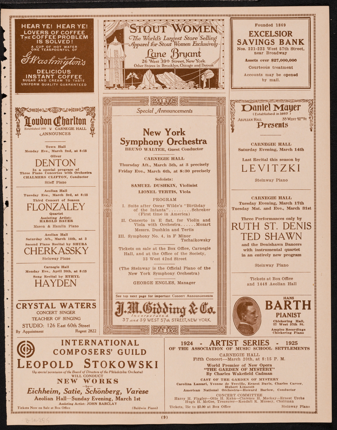 Cecilia Hansen, Violin, March 1, 1925, program page 9