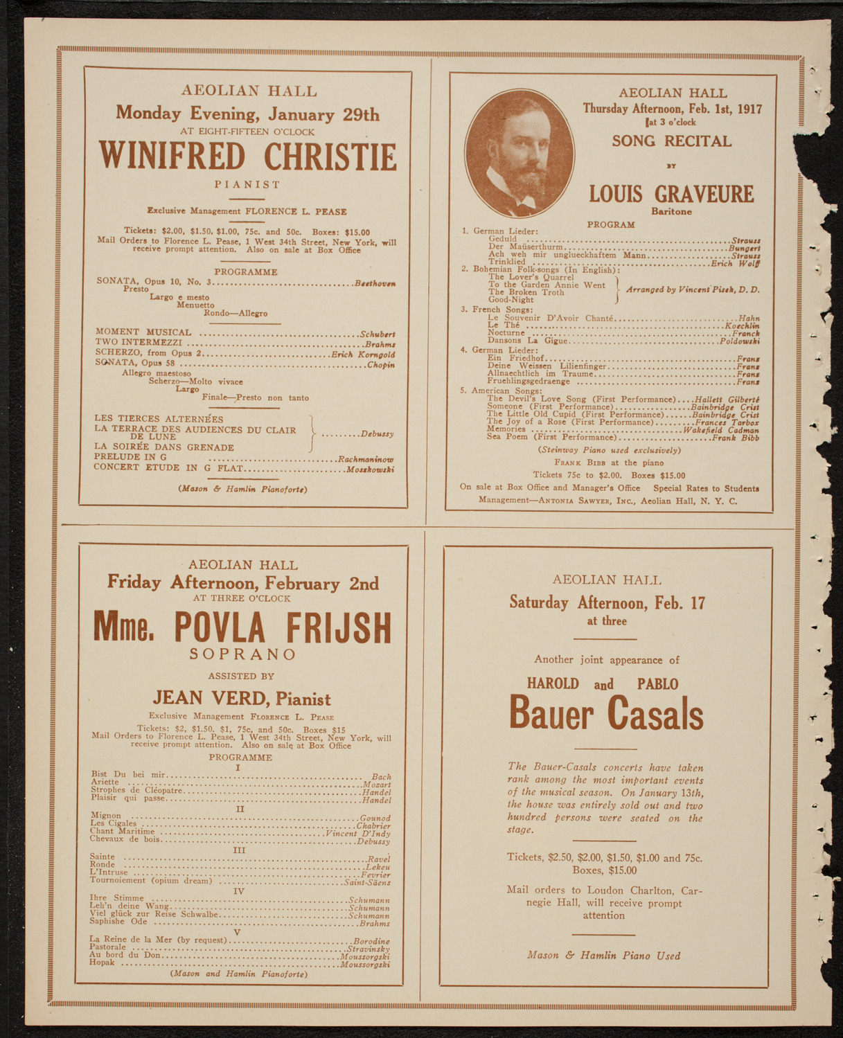 New York Philharmonic, January 28, 1917, program page 10