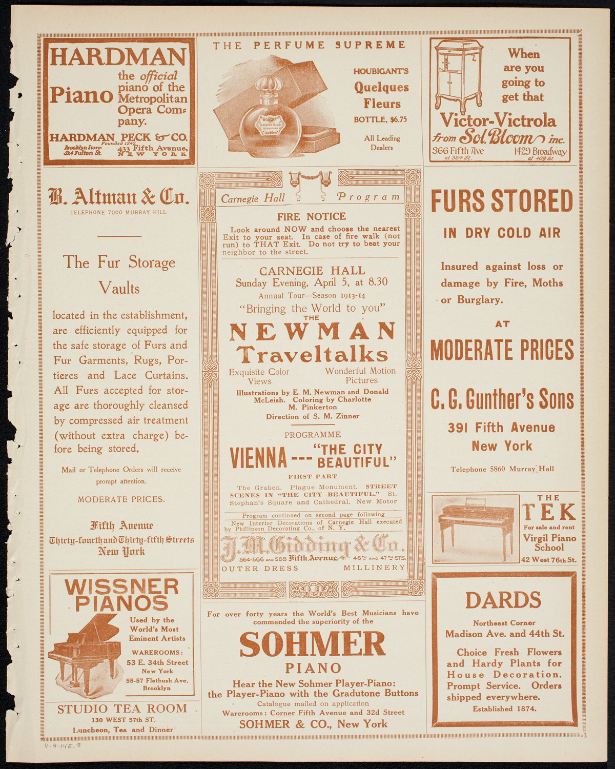 Newman Traveltalks: Vienna, April 5, 1914, program page 5