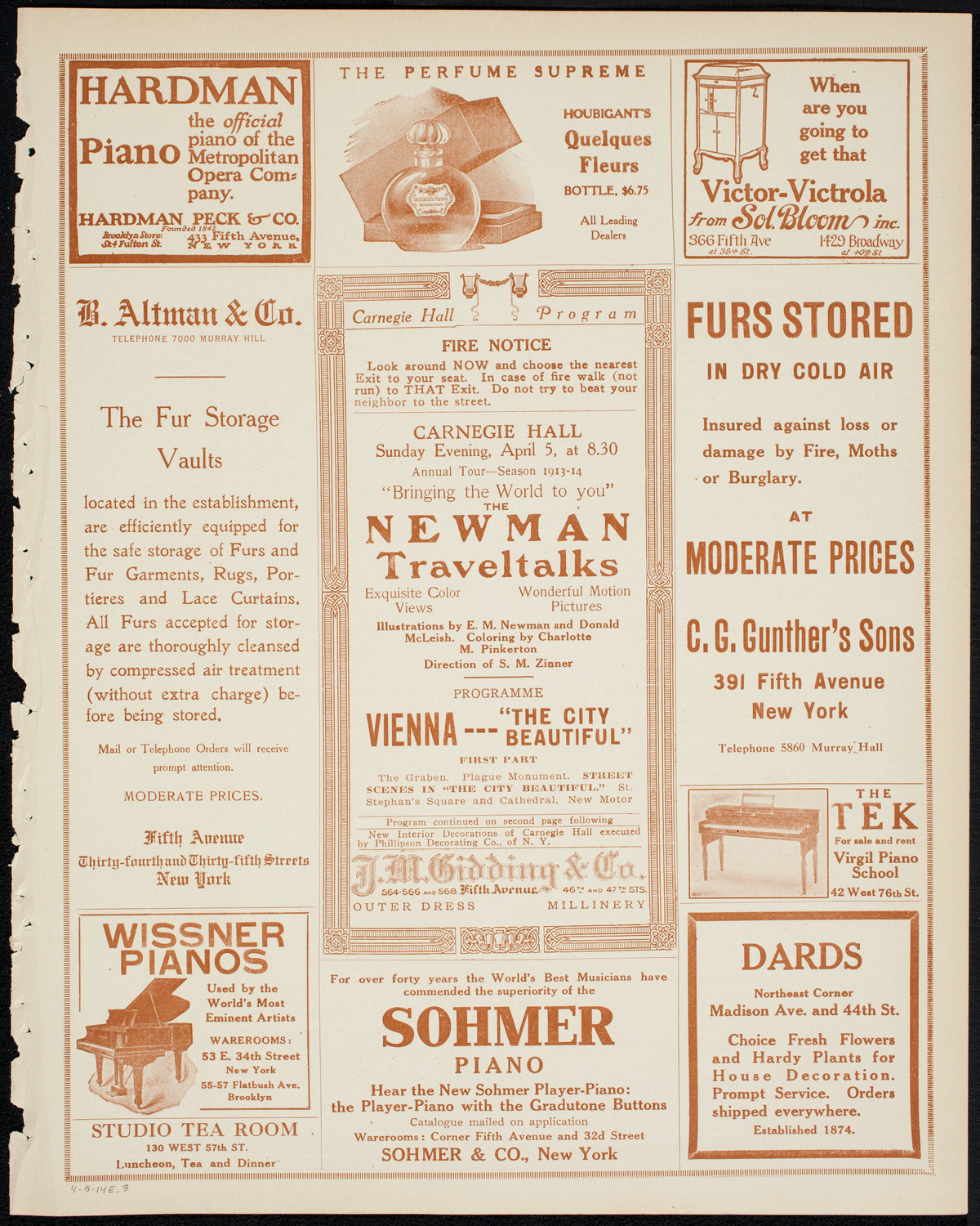 Newman Traveltalks: Vienna, April 5, 1914, program page 5