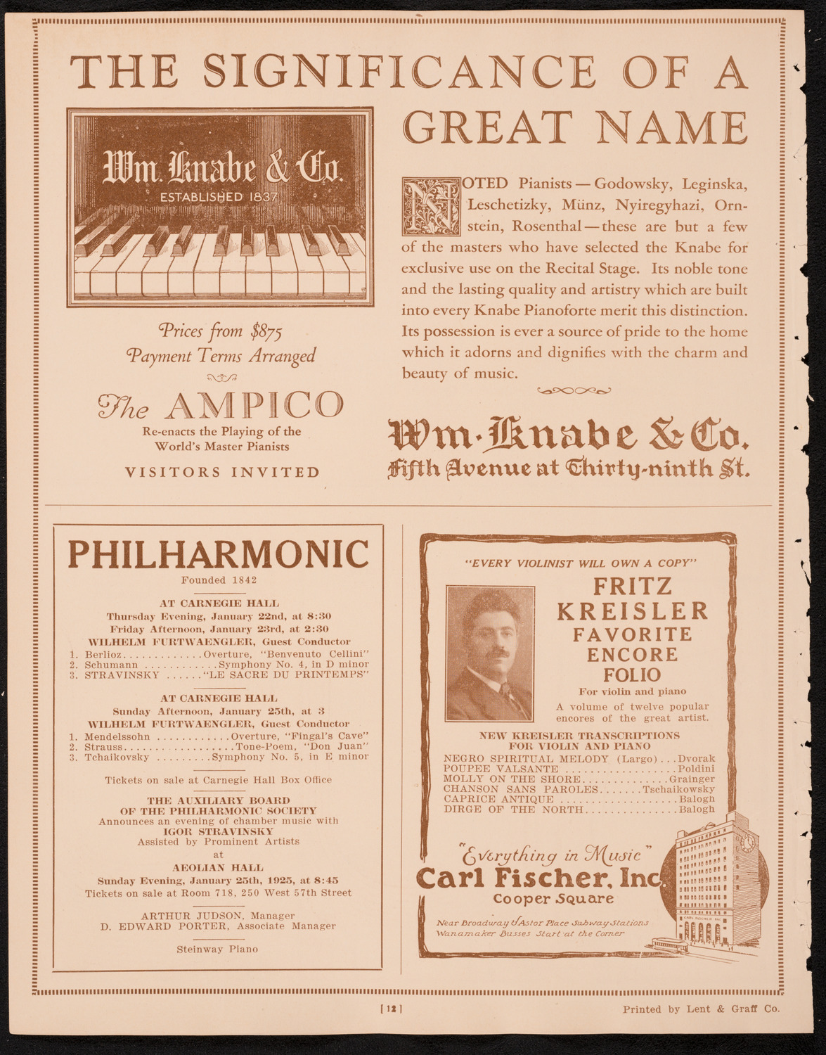 State Symphony Orchestra of New York, January 21, 1925, program page 12