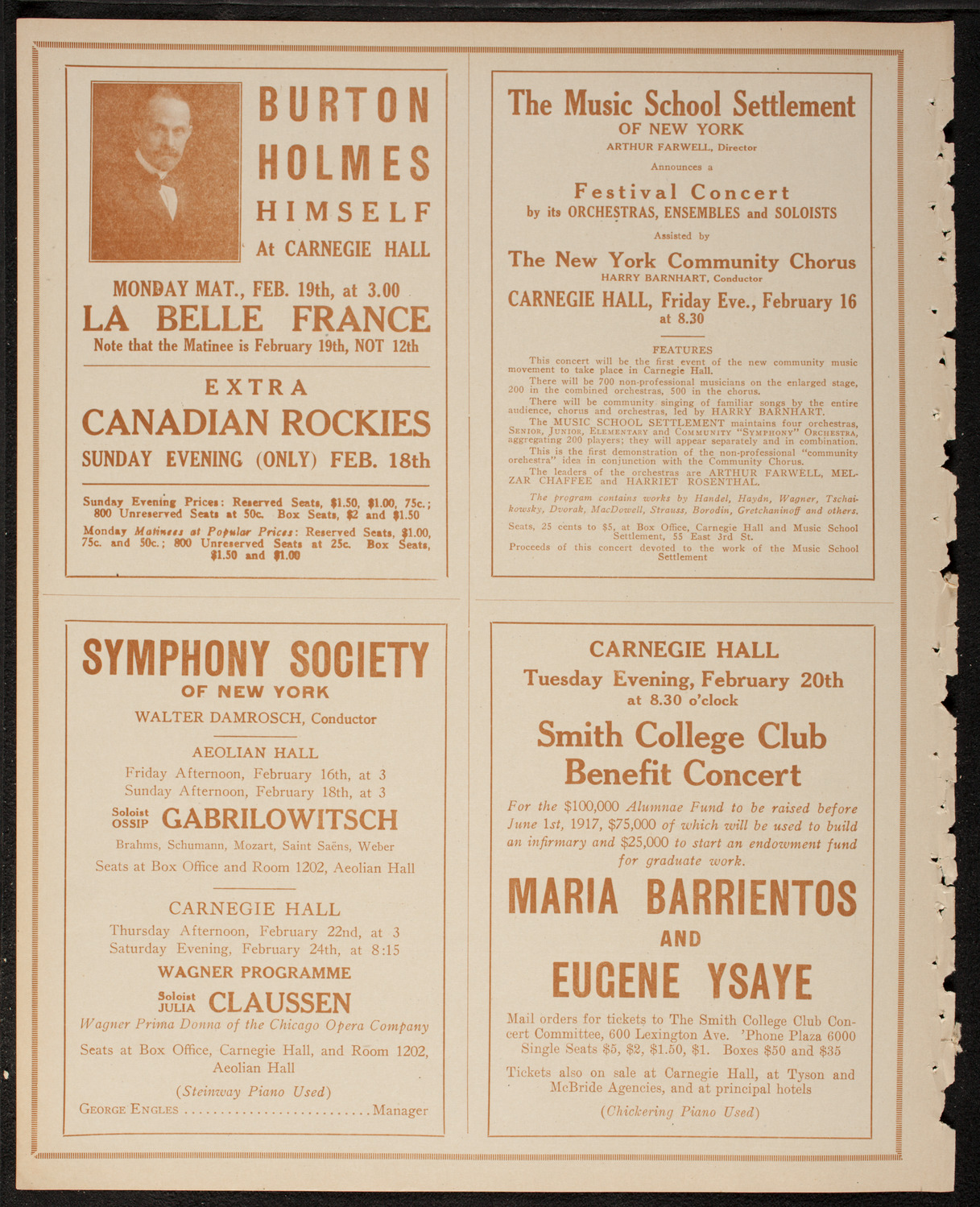 Lecture by Captain F.E. Kleinschmidt, February 13, 1917, program page 8