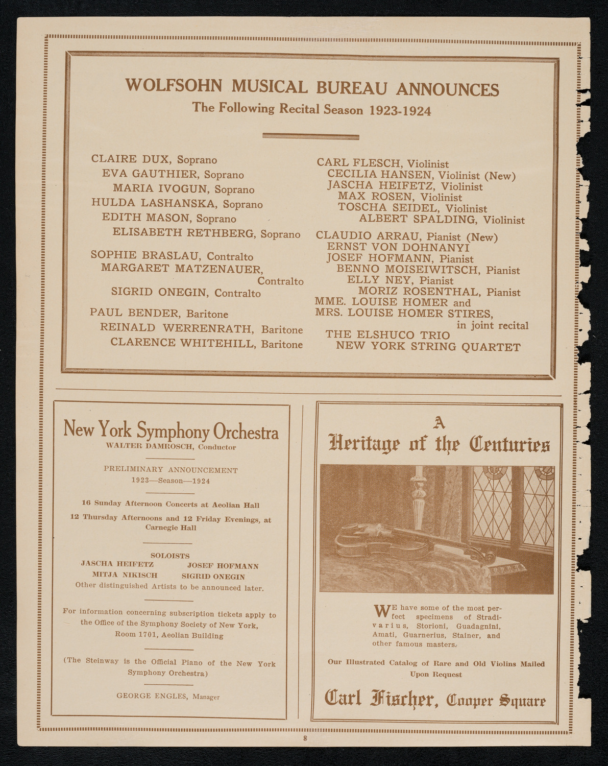 Benefit: Veteran's Mountain Camp, June 3, 1923, program page 8