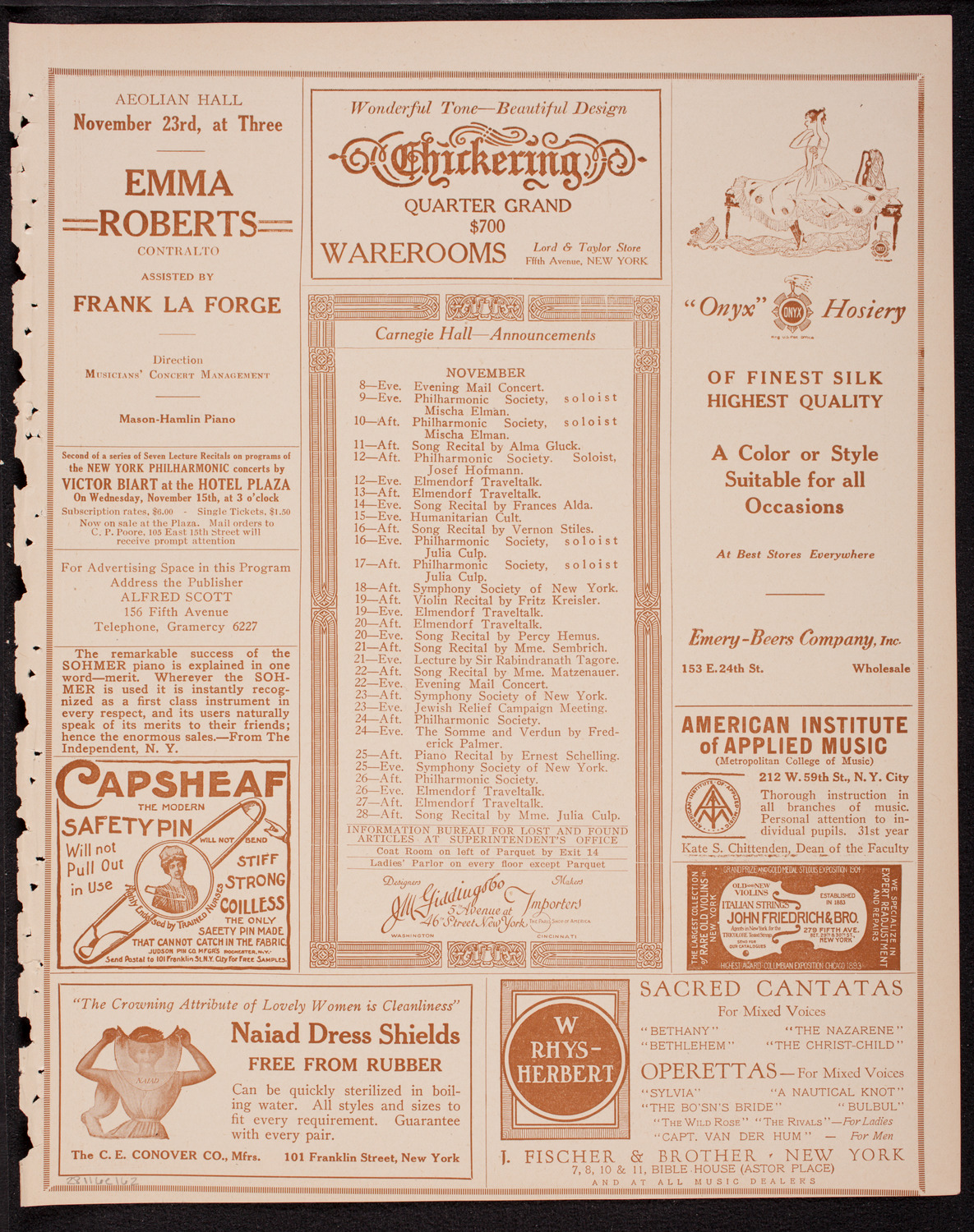 Gustavus Adolphus Festival and Concert, November 6, 1916, program page 3