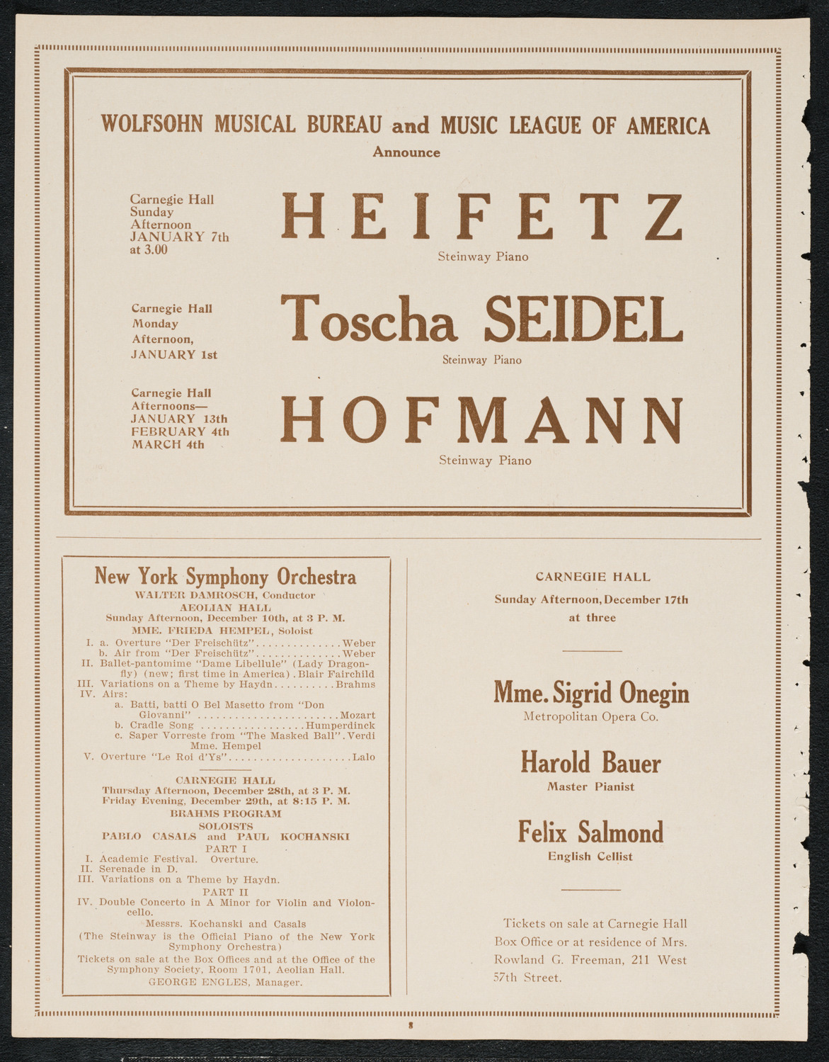 City Symphony Orchestra, December 4, 1922, program page 8