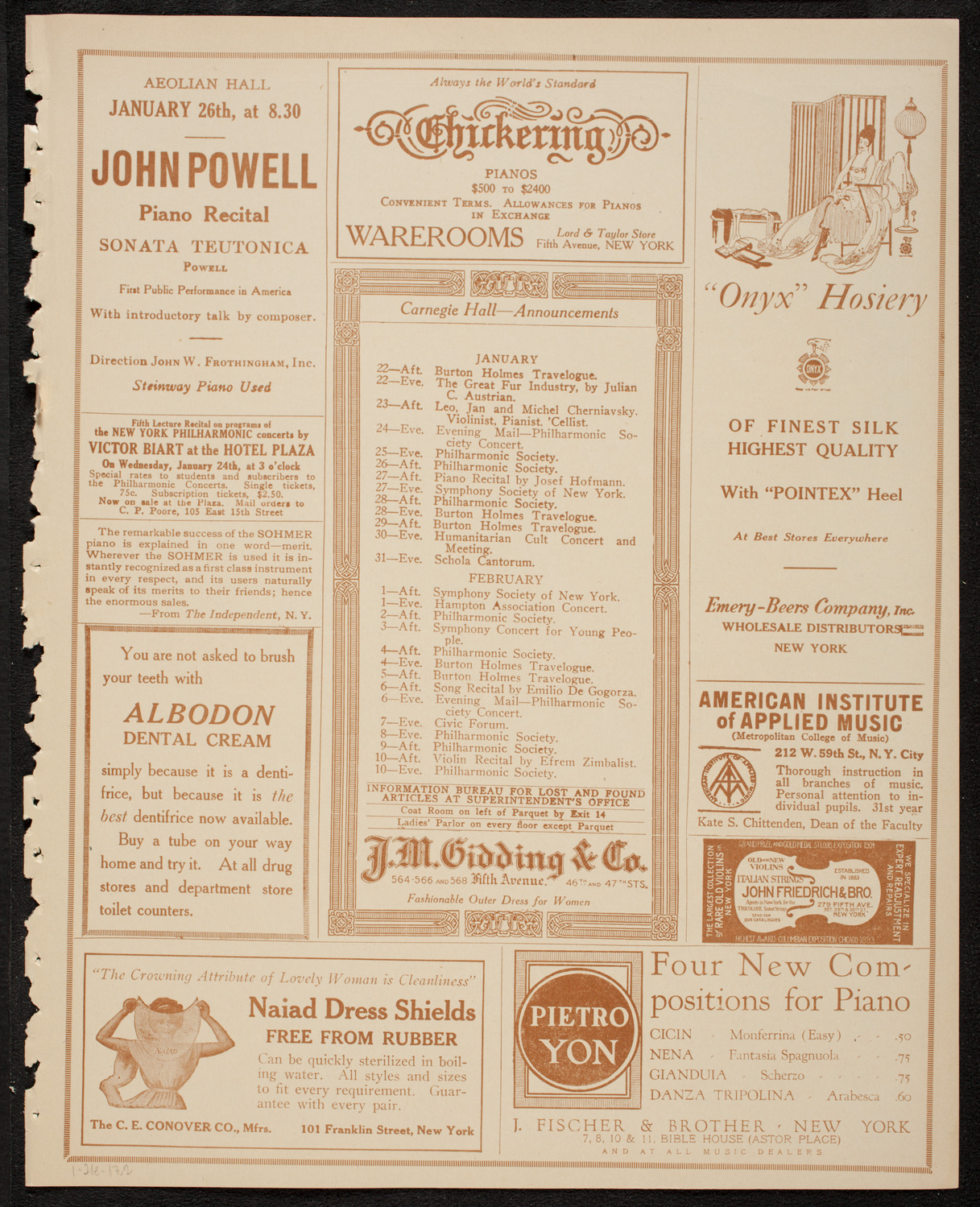 Burton Holmes Travelogue: Canadian Rockies, January 21, 1917, program page 3