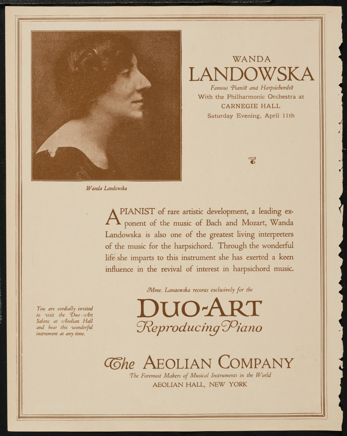 Max Rosen, Violin, April 10, 1925, program page 2