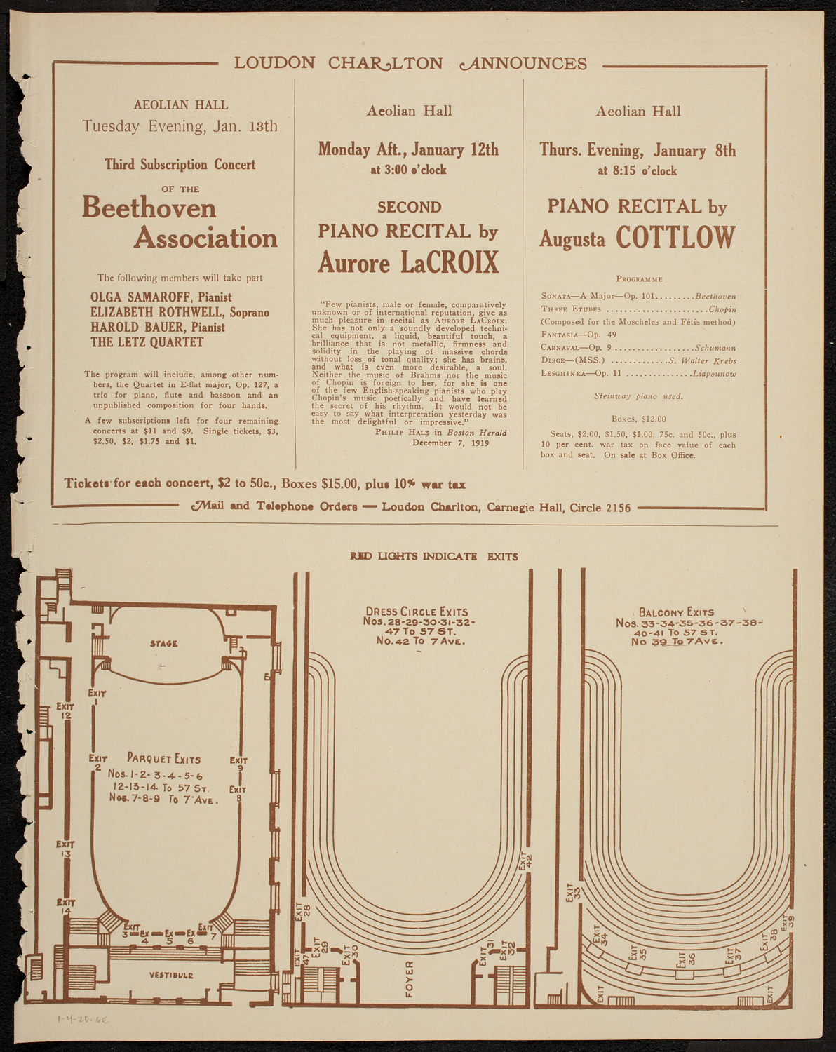 Josef Shlisky, Tenor, January 4, 1920, program page 11