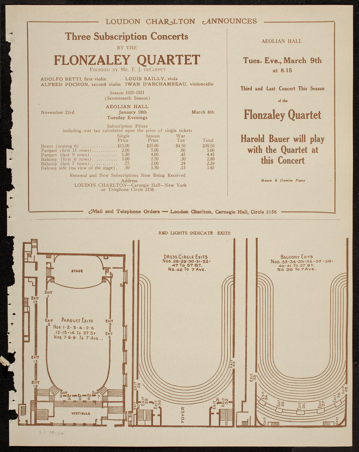New York Philharmonic, March 5, 1920, program page 11