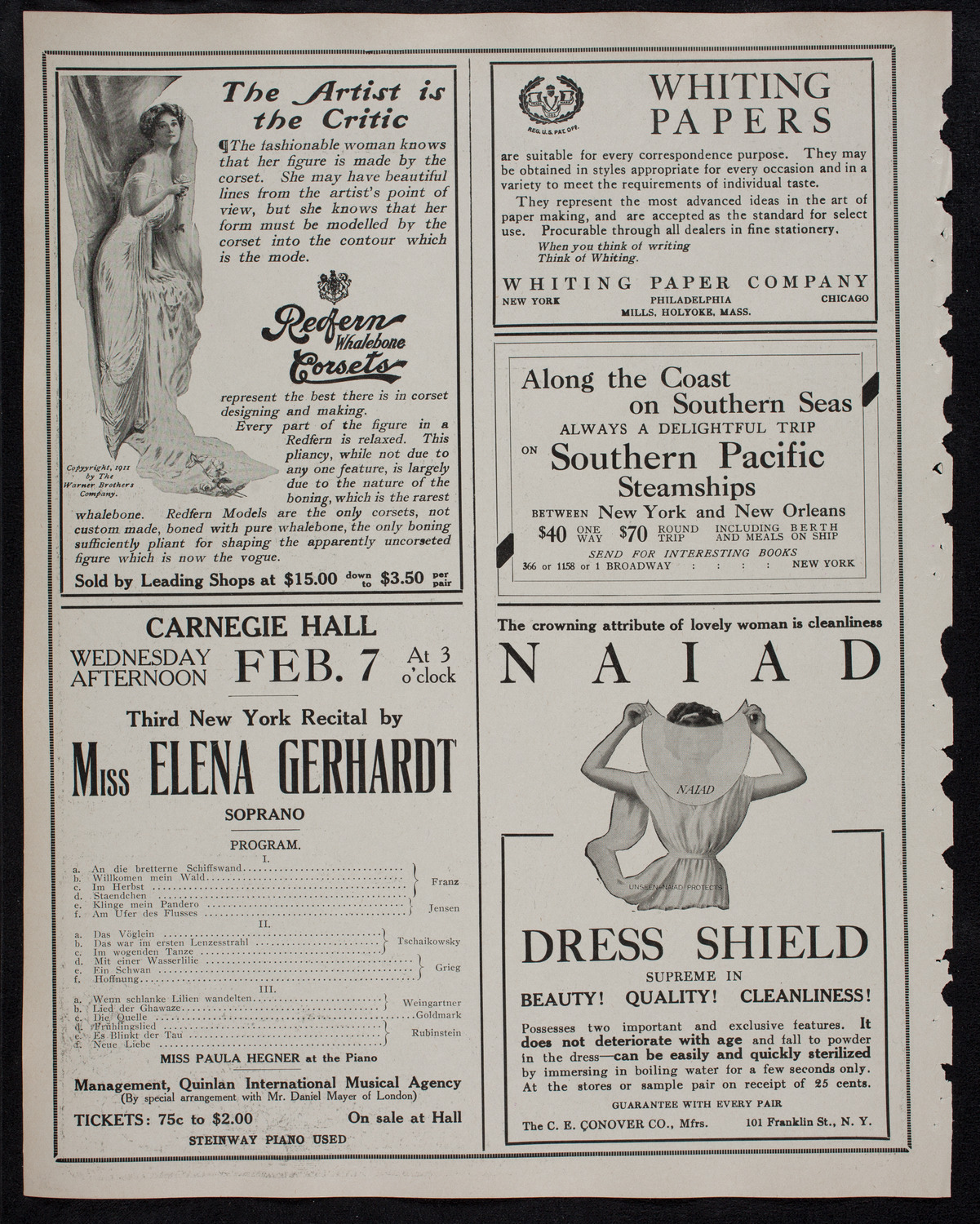 New York Philharmonic, February 1, 1912, program page 2