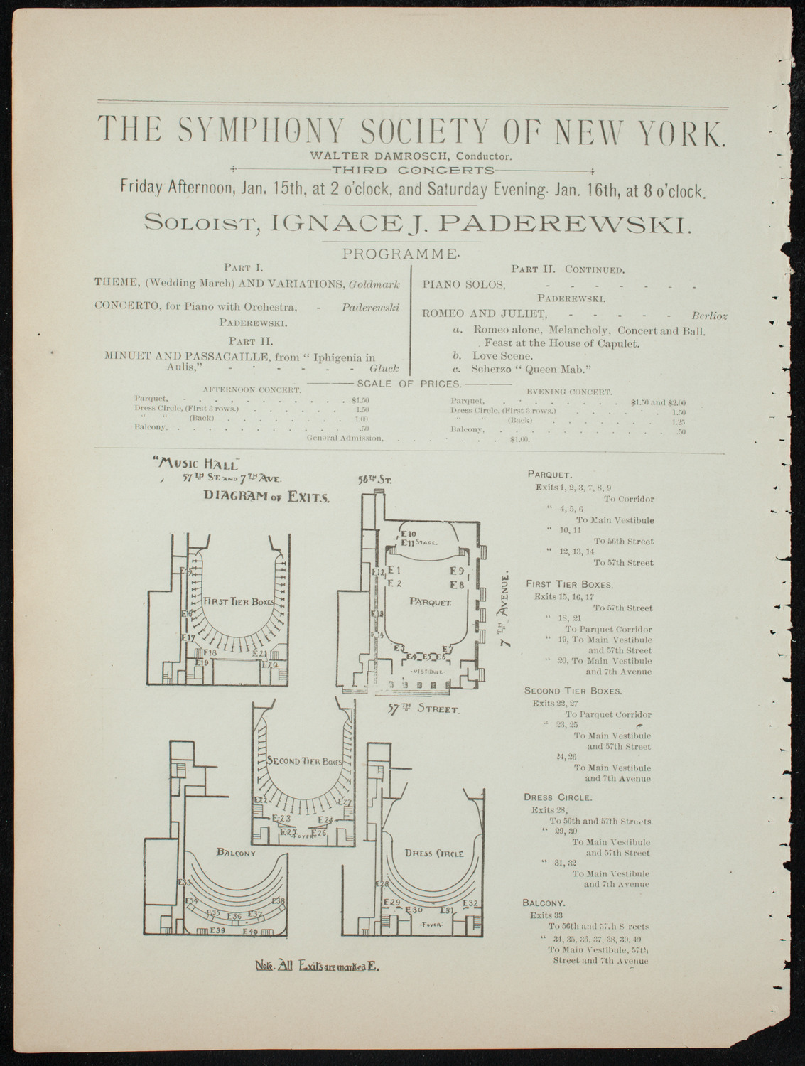 Damrosch Sunday Concert, December 27, 1891, program page 10