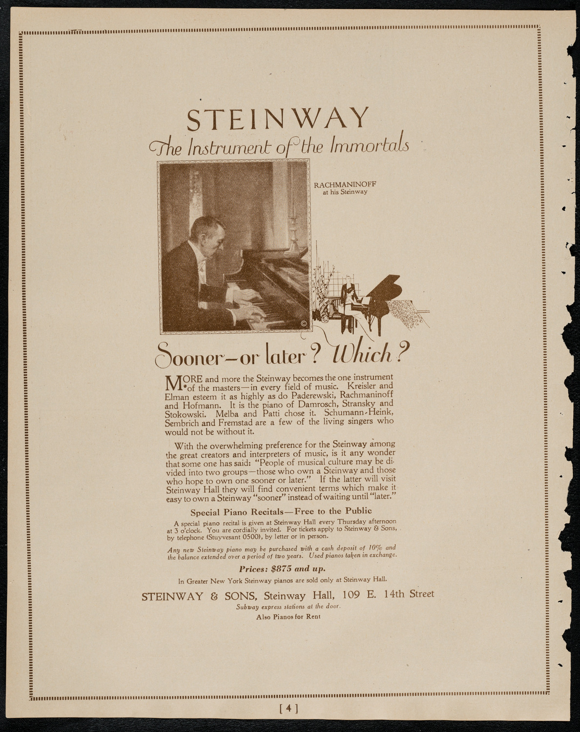 Schola Cantorum of New York, March 29, 1922, program page 4