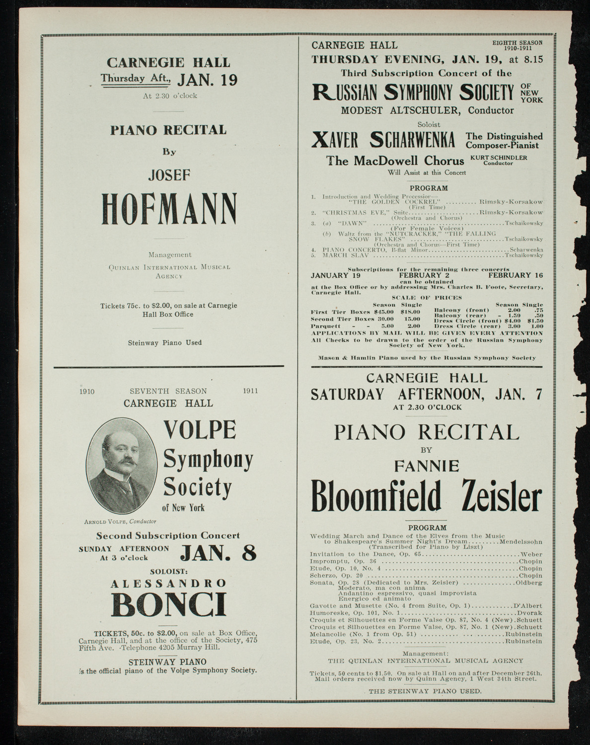 Musical Art Society of New York, December 22, 1910, program page 10