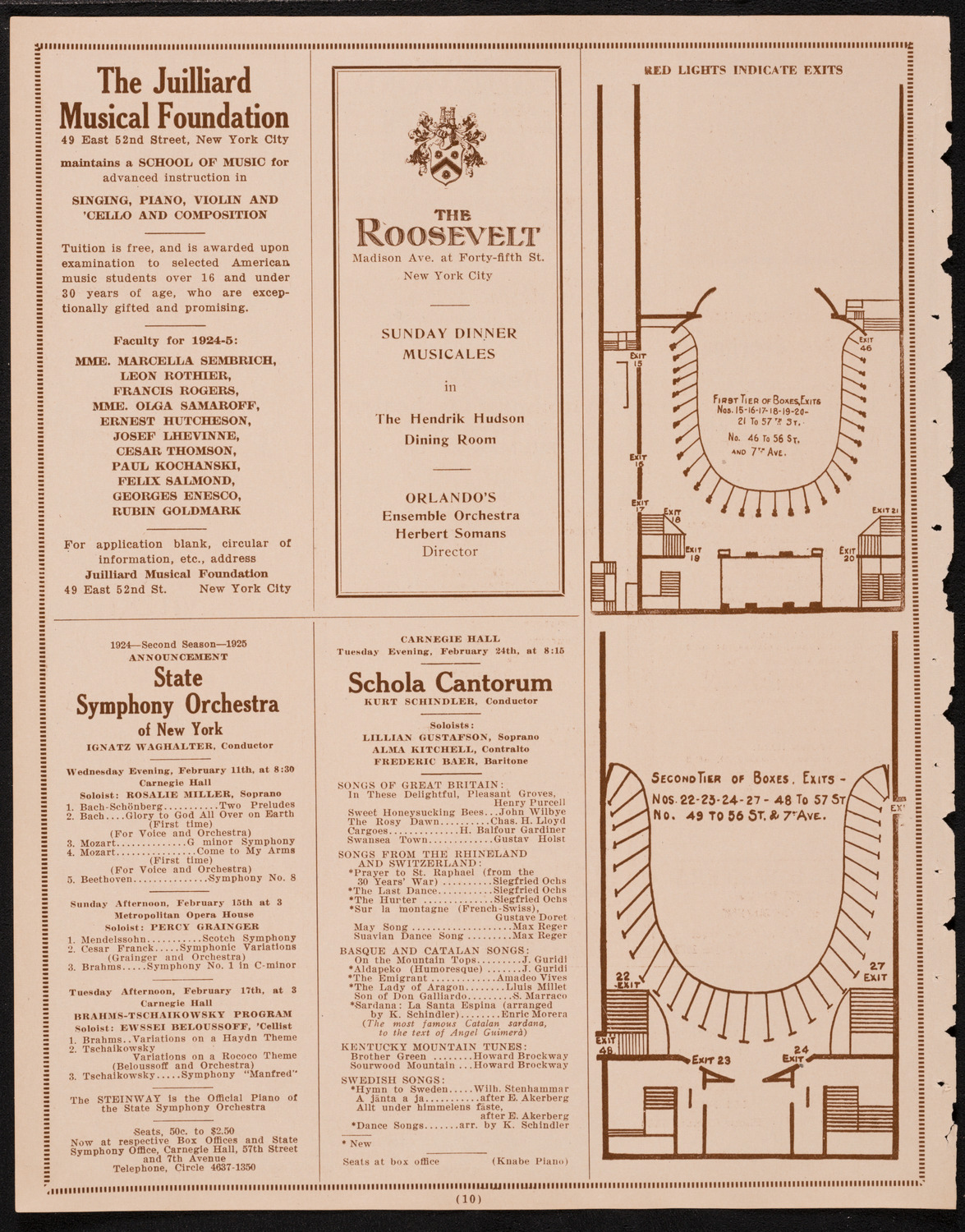 New York Philharmonic, February 8, 1925, program page 10