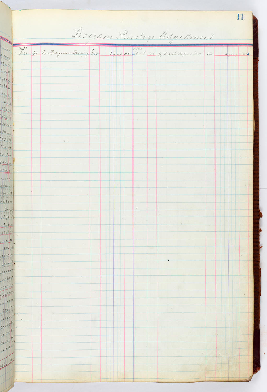 Music Hall Accounting Ledger, volume 4, page 11