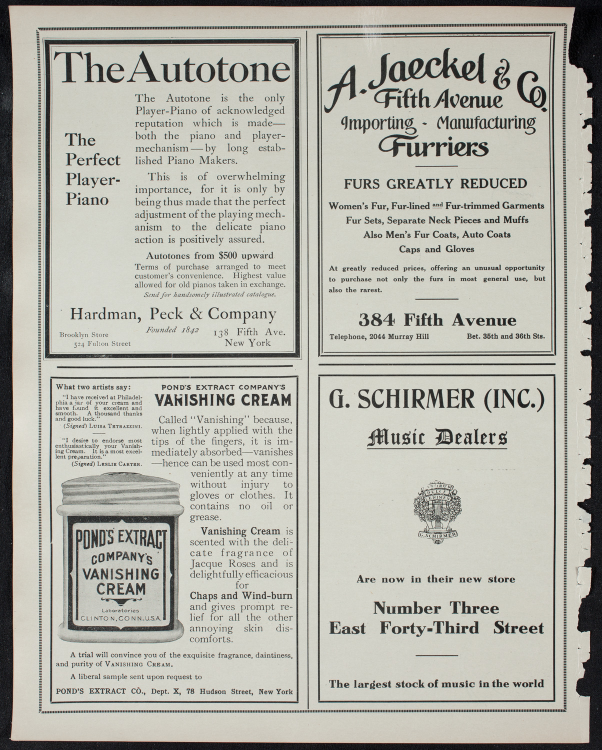 Lillian Nordica, Soprano, with the New York Symphony Orchestra, January 11, 1911, program page 8
