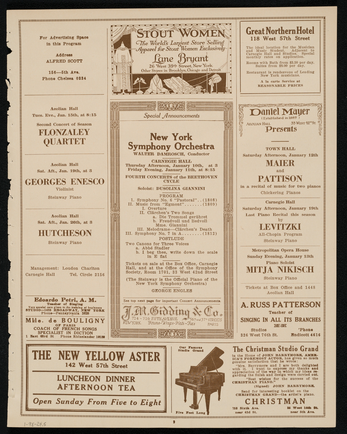 New York Banks' Glee Club, January 9, 1924, program page 9