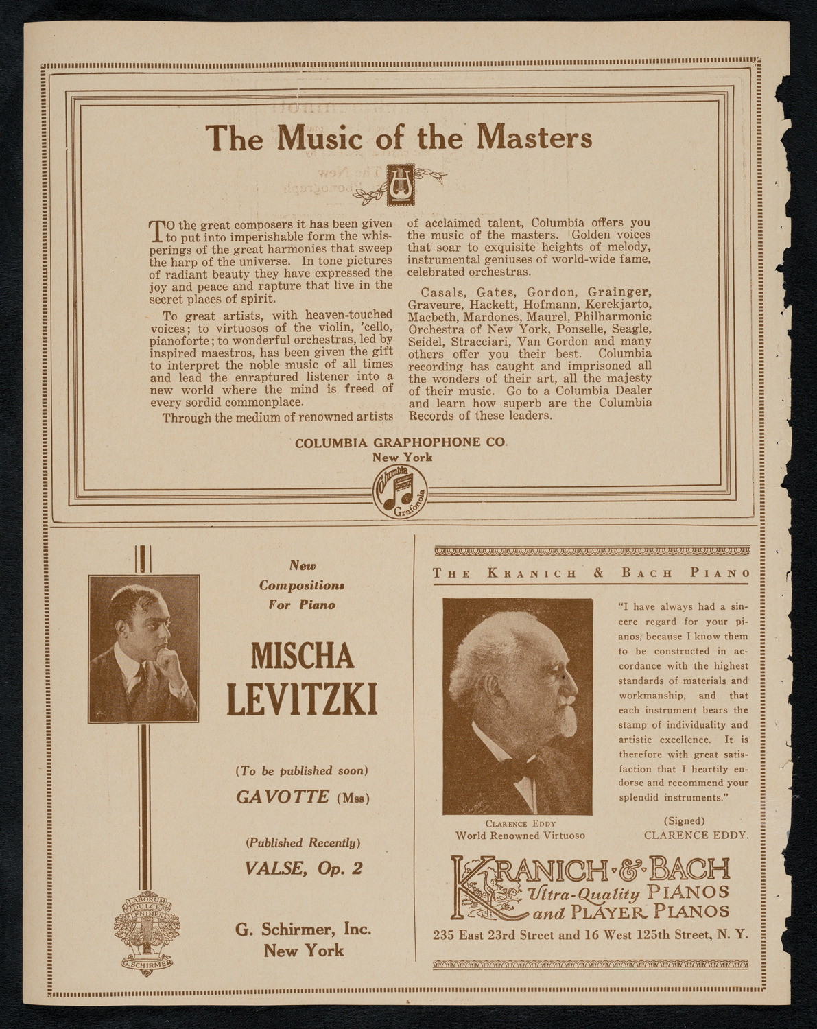 Jewish Ministers Cantors Association of America, March 4, 1923, program page 6