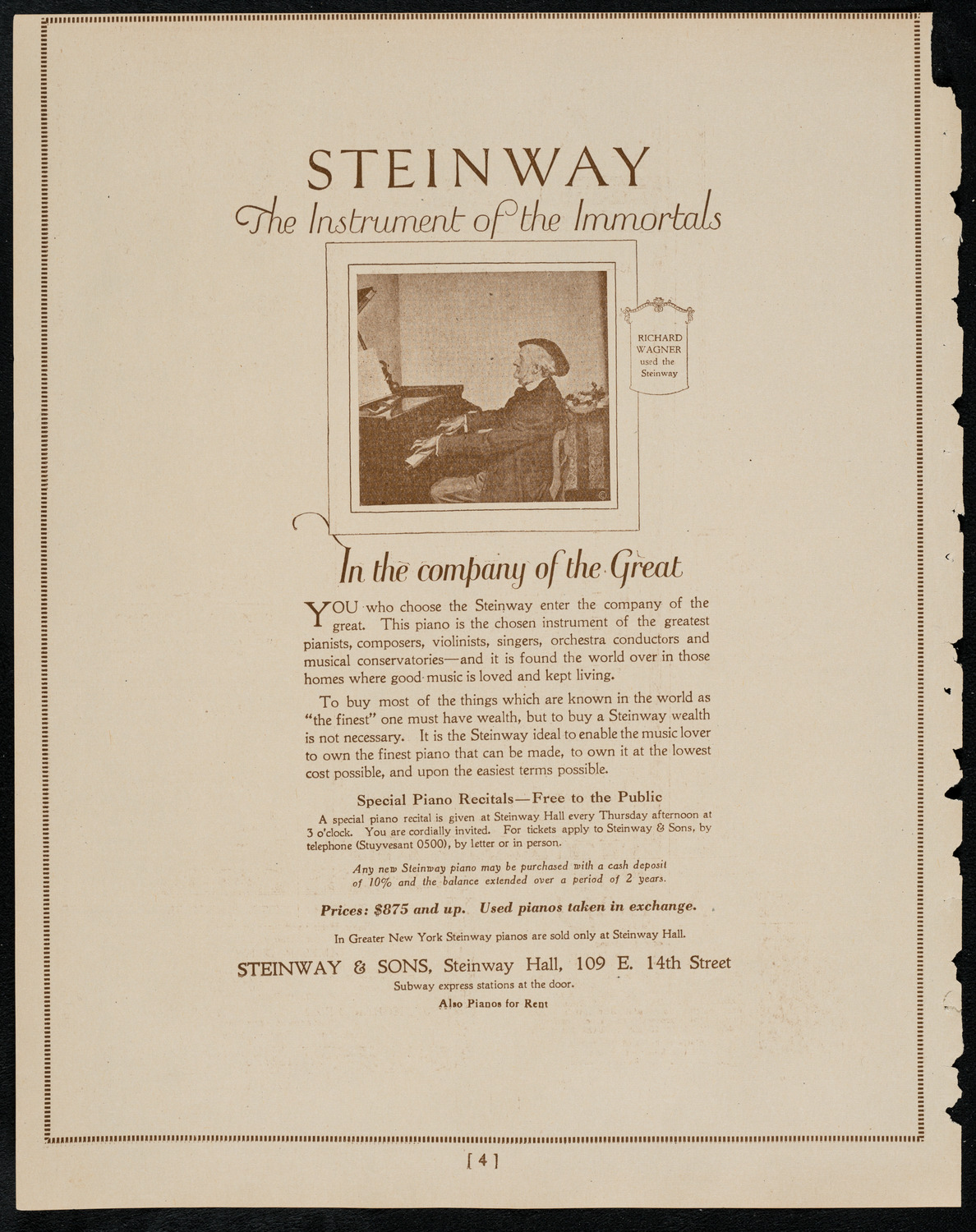 New York Symphony Orchestra, January 27, 1922, program page 4